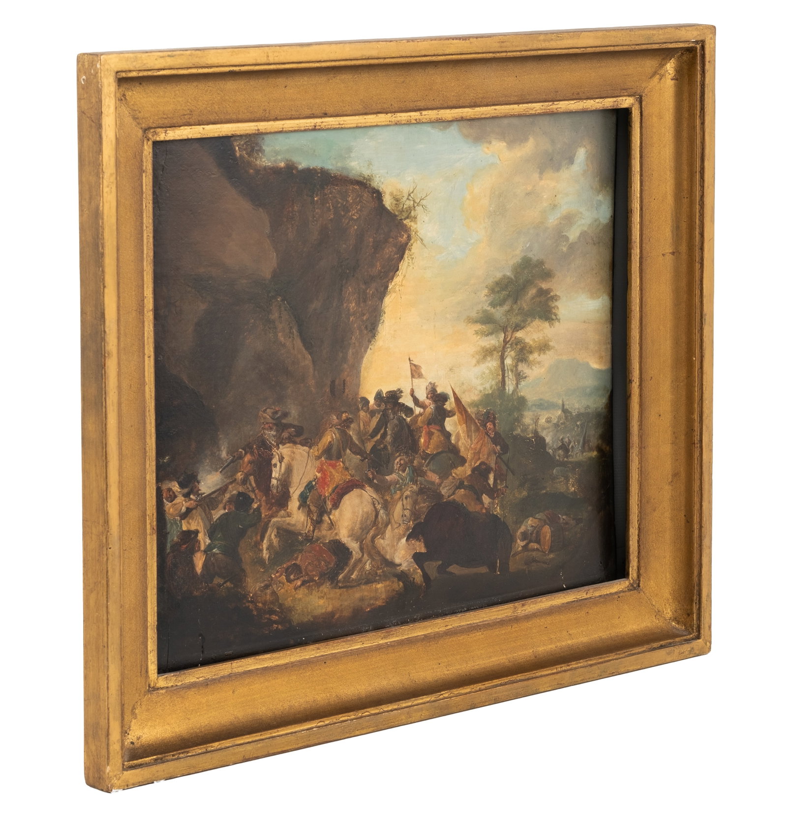 No Reserve: 19th Century European School 'Capture of a Criminal Gang' Oil on Panel Painting - 4