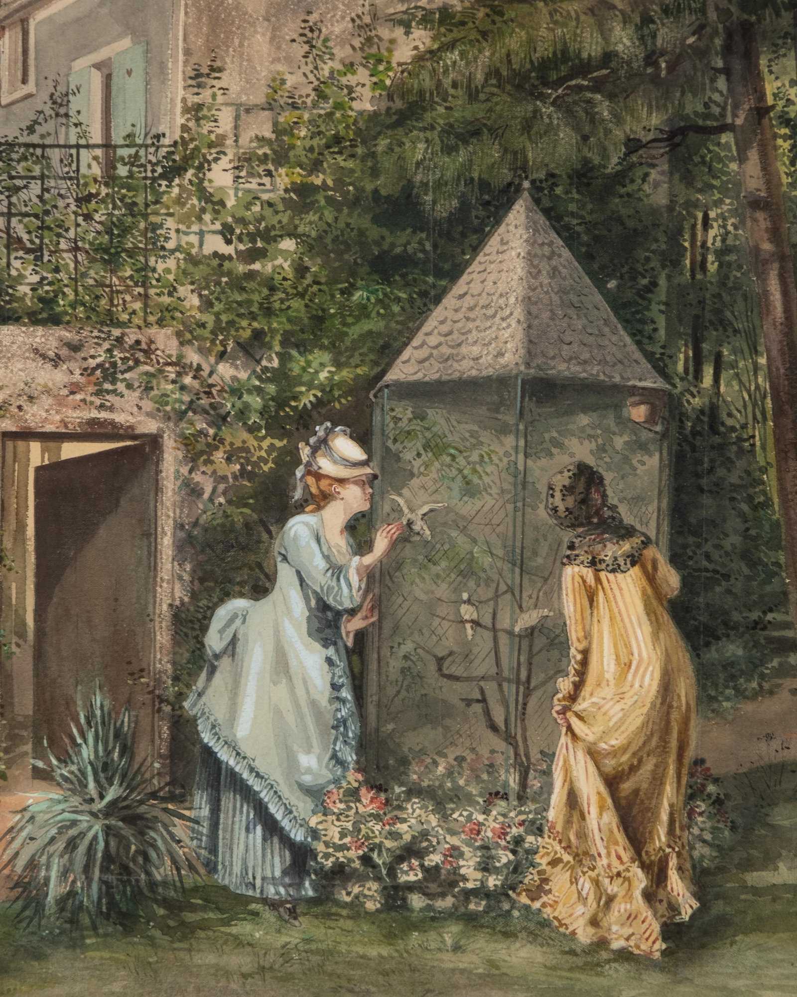 No Reserve: Mystery Artist, Signed 19th Century Watercolor Painting, Dated 1875 - 11