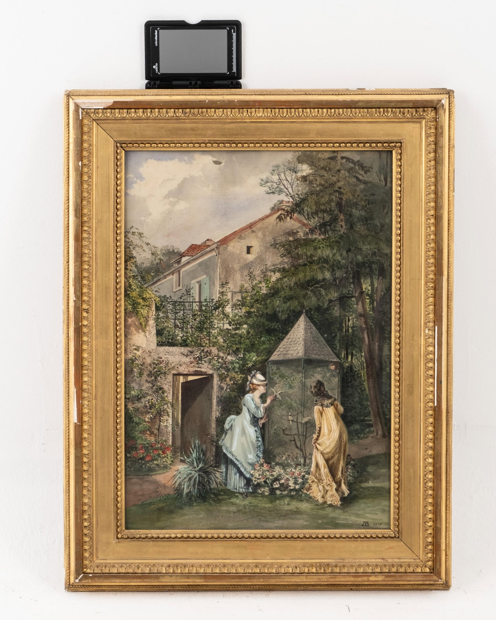 No Reserve: Mystery Artist, Signed 19th Century Watercolor Painting, Dated 1875 - 19