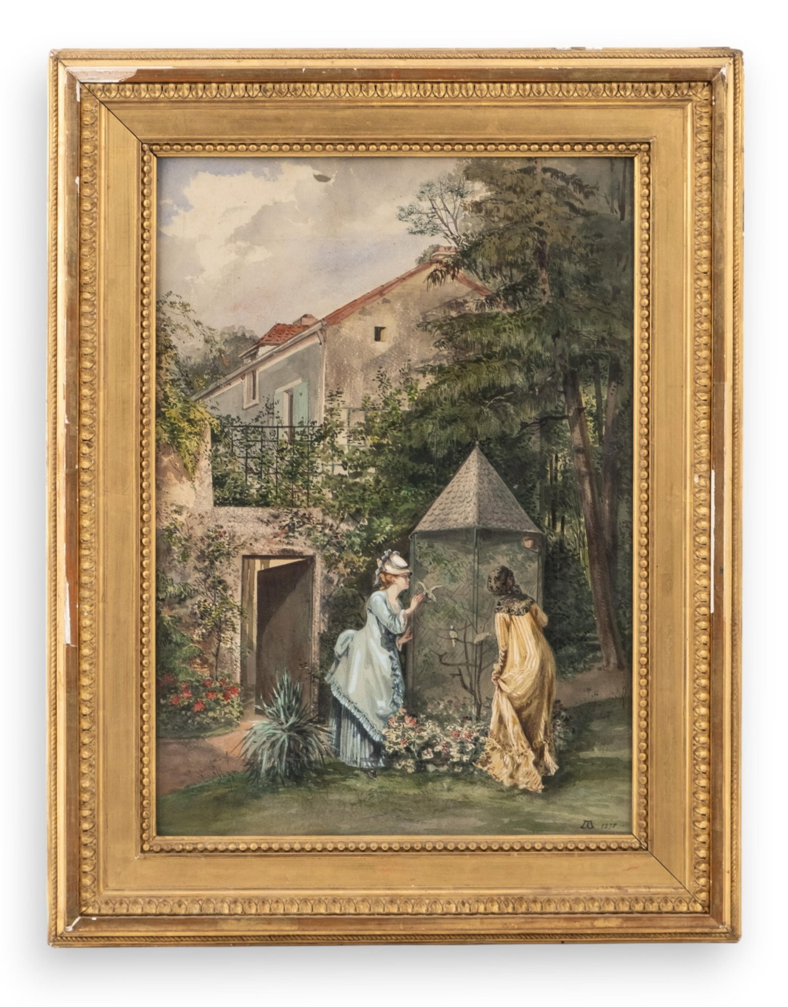 No Reserve: Mystery Artist, Signed 19th Century Watercolor Painting, Dated 1875 (1 of 19)