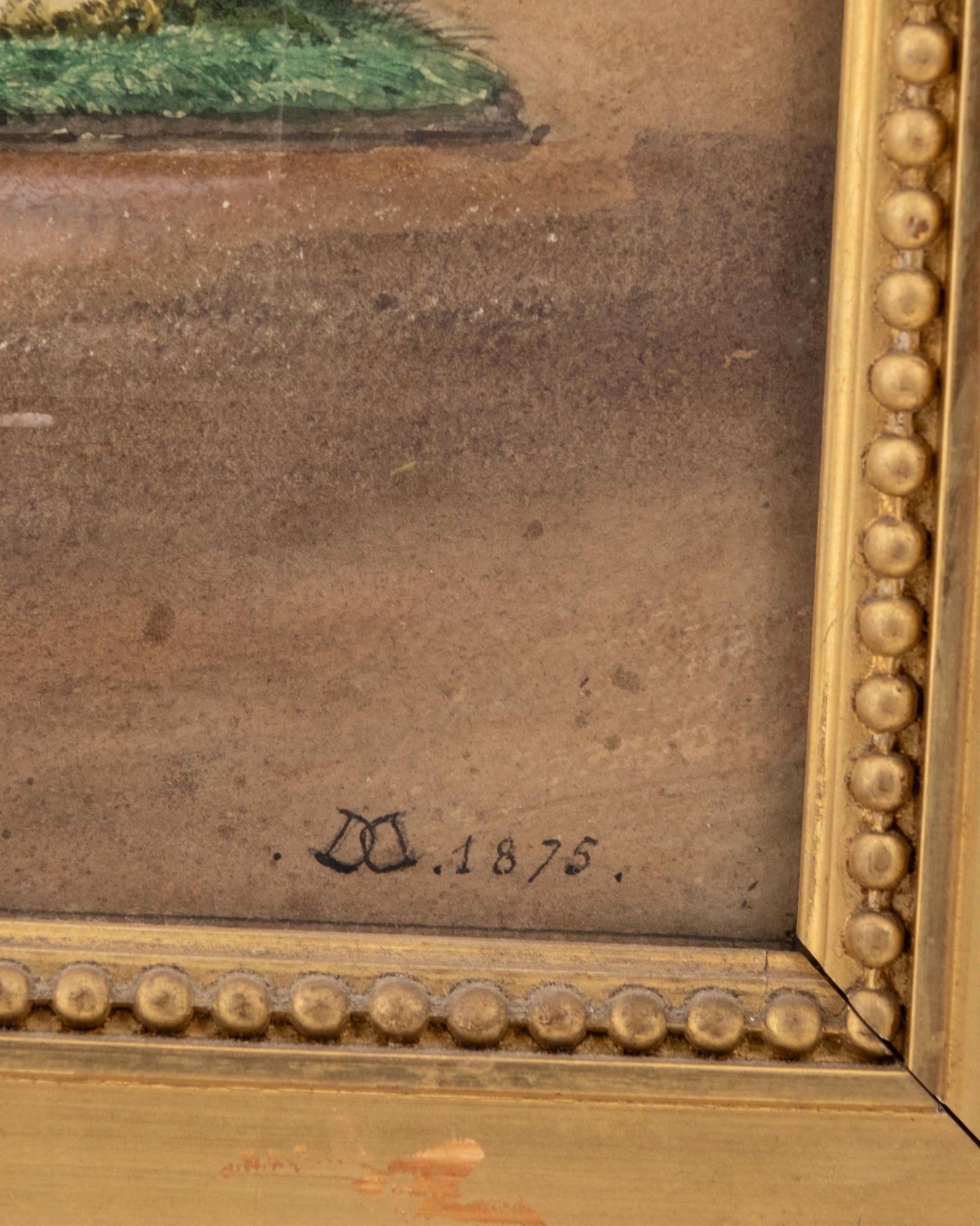 No Reserve: Mystery Artist, Signed 19th Century Watercolor Painting, Dated 1875 - 13