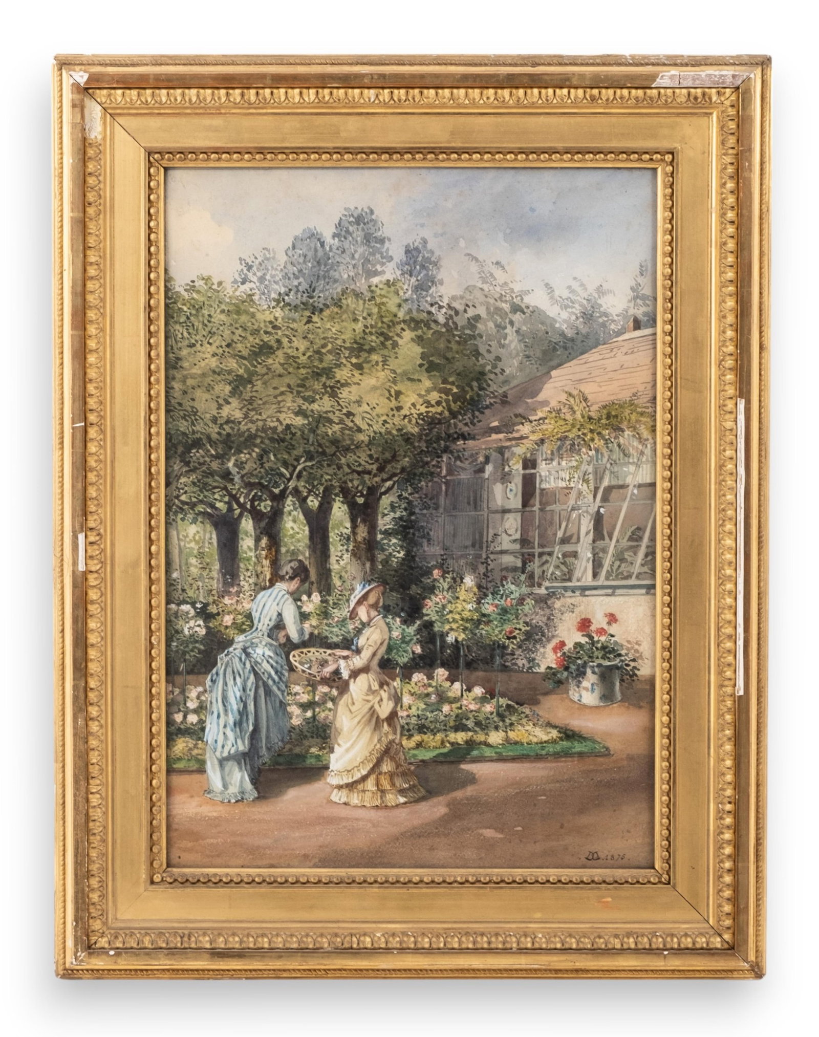 No Reserve: Mystery Artist, Signed 19th Century Watercolor Painting, Dated 1875 (1 of 19)