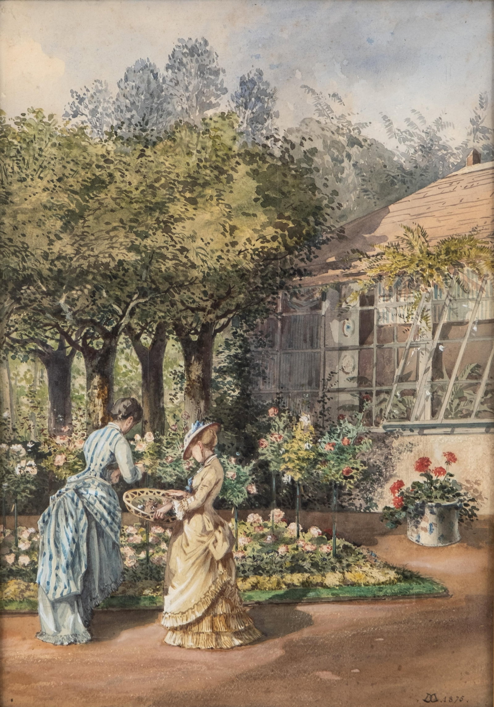 No Reserve: Mystery Artist, Signed 19th Century Watercolor Painting, Dated 1875 - 2