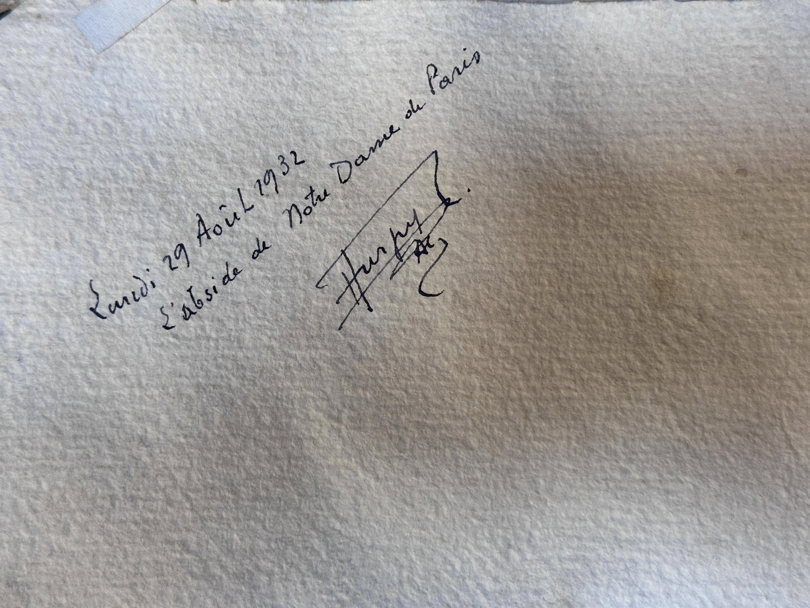 No Reserve: Mystery Artist Signed ‘Notre Dame of Paris’ Watercolor Painting, 1932 - 4