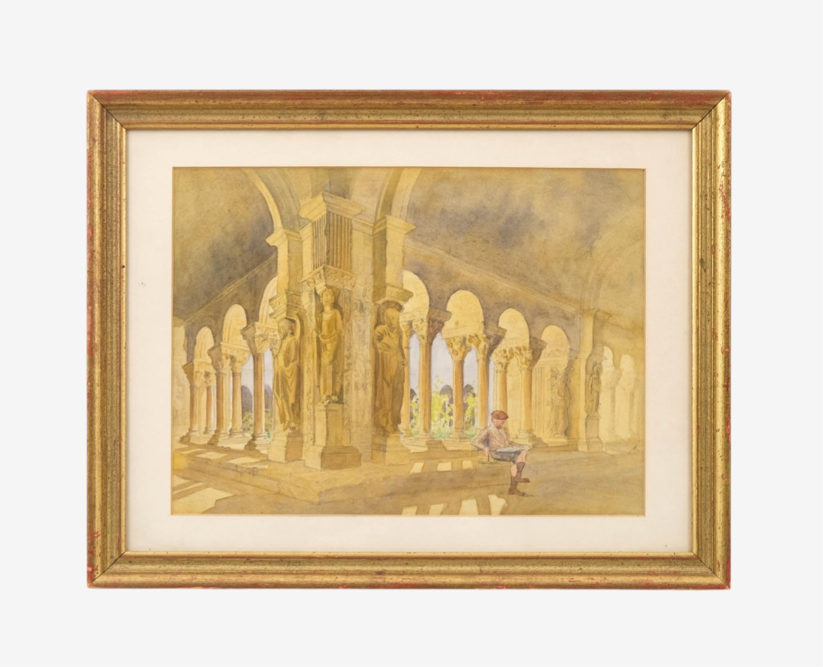 No Reserve: Mystery Artist: Architectural Watercolor Painting, Circa 1930 (1 of 8)