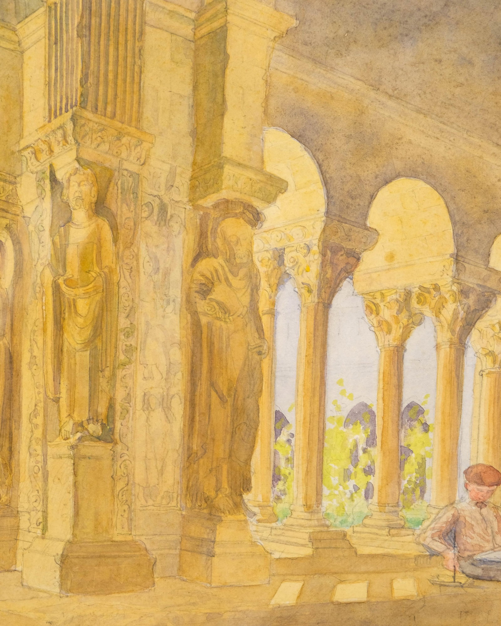 No Reserve: Mystery Artist: Architectural Watercolor Painting, Circa 1930 - 4