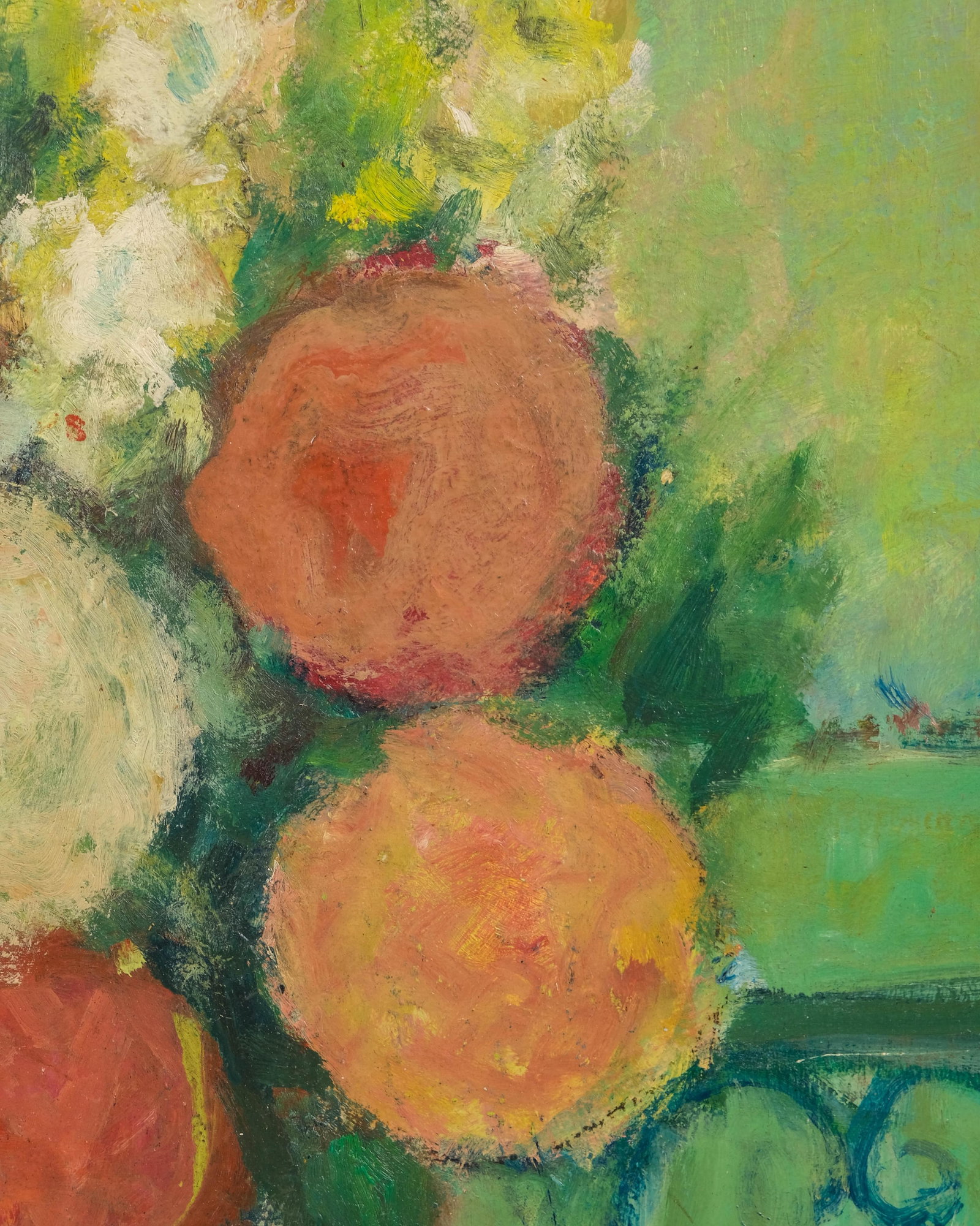 No Reserve: Mystery Artist, Impressionist School, 'Bouquet on the Balcony,' Signed Oil on Panel - 7