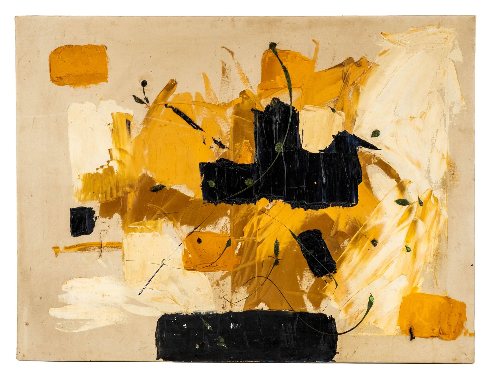 No Reserve: Mystery Artist Mid-Century Abstract Expressionist Oil on Canvas Painting - 3