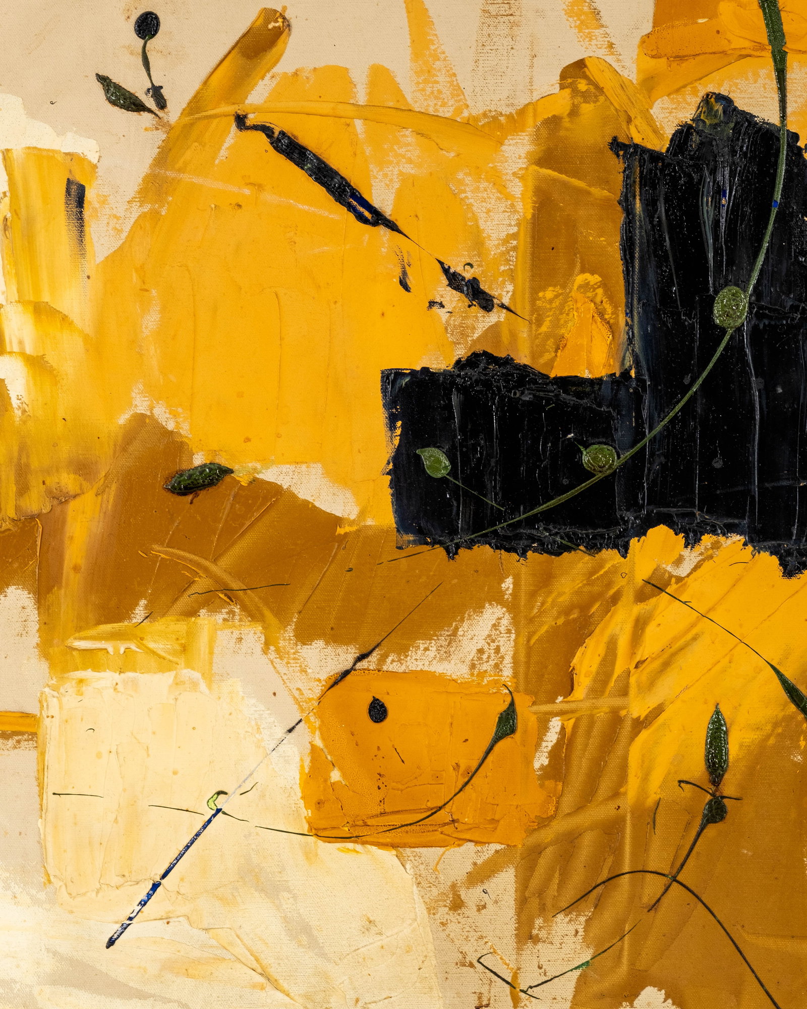 No Reserve: Mystery Artist Mid-Century Abstract Expressionist Oil on Canvas Painting - 5