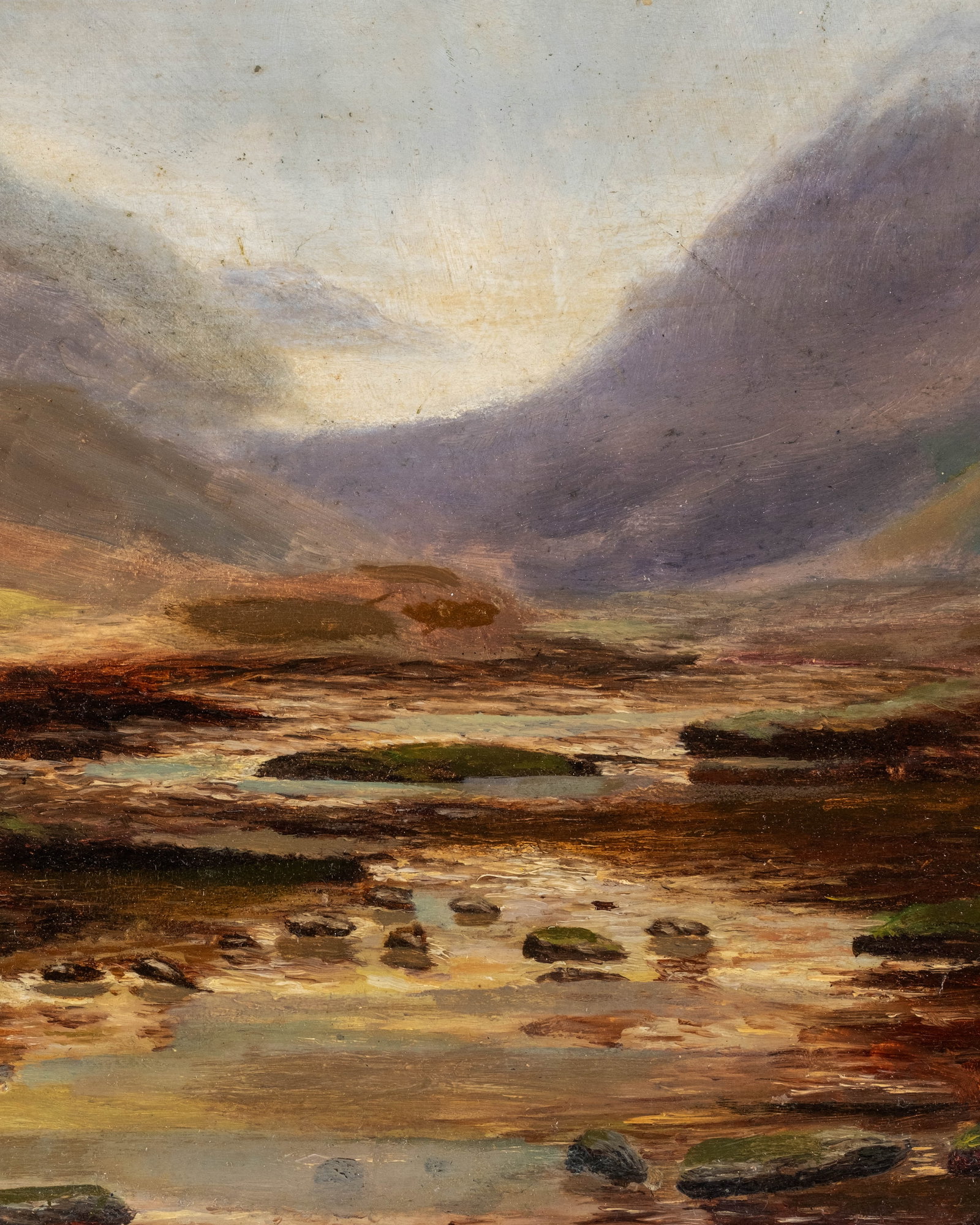 No Reserve: Mystery Artist, Signed 1915 Scottish Highland Glen Landscape Oil Painting - 6