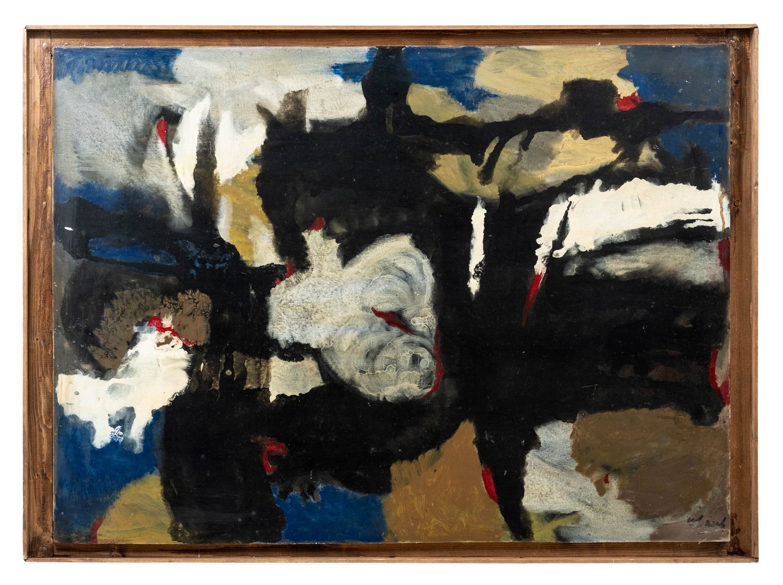 Mystery Artist: French School Signed 1963 'New Realities' Abstract Oil Painting - 3