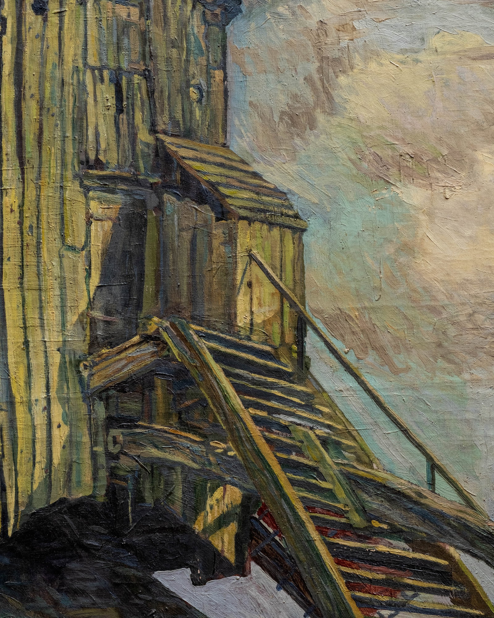 Large 68-inch Alfons Dessenis Signed Belgian Windmill Landscape Painting - 6