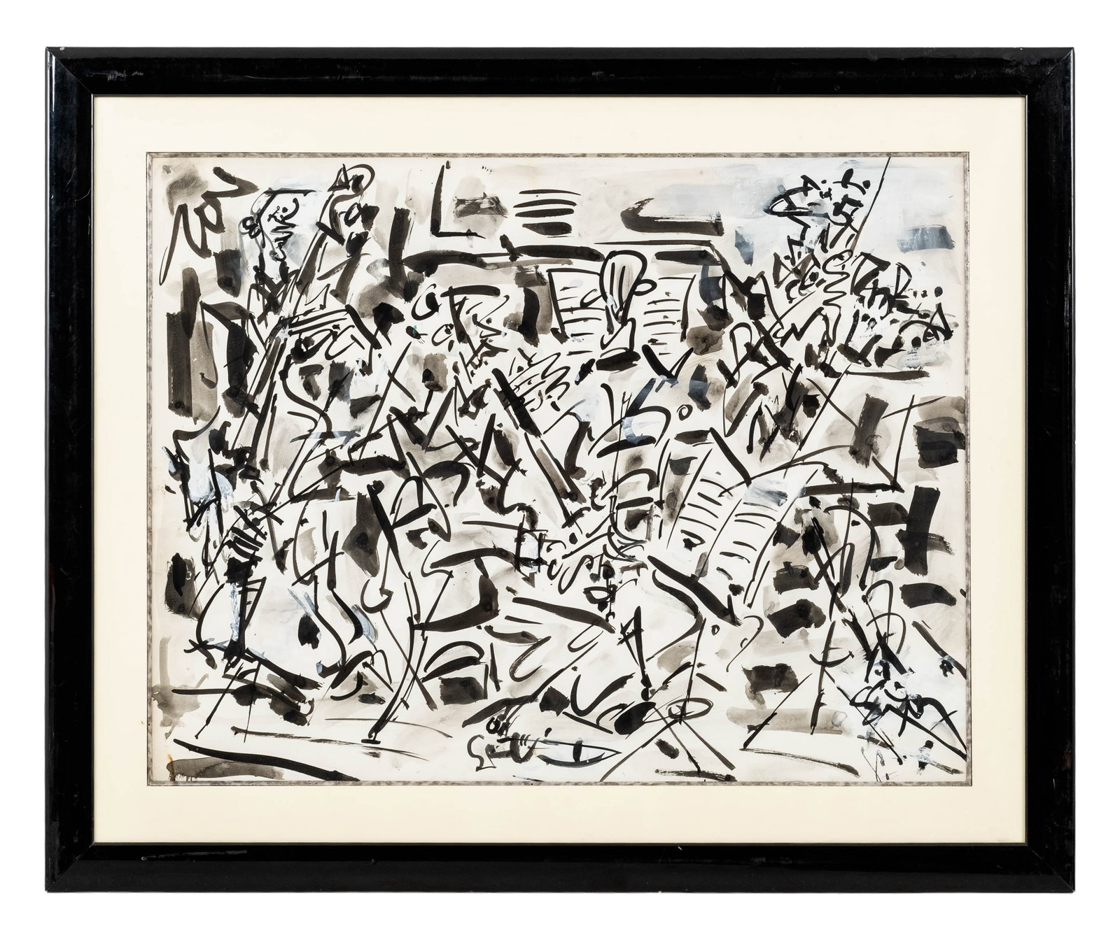 Gen Paul, Signed 'The Orchestra' Ink and Gouache Painting - 3