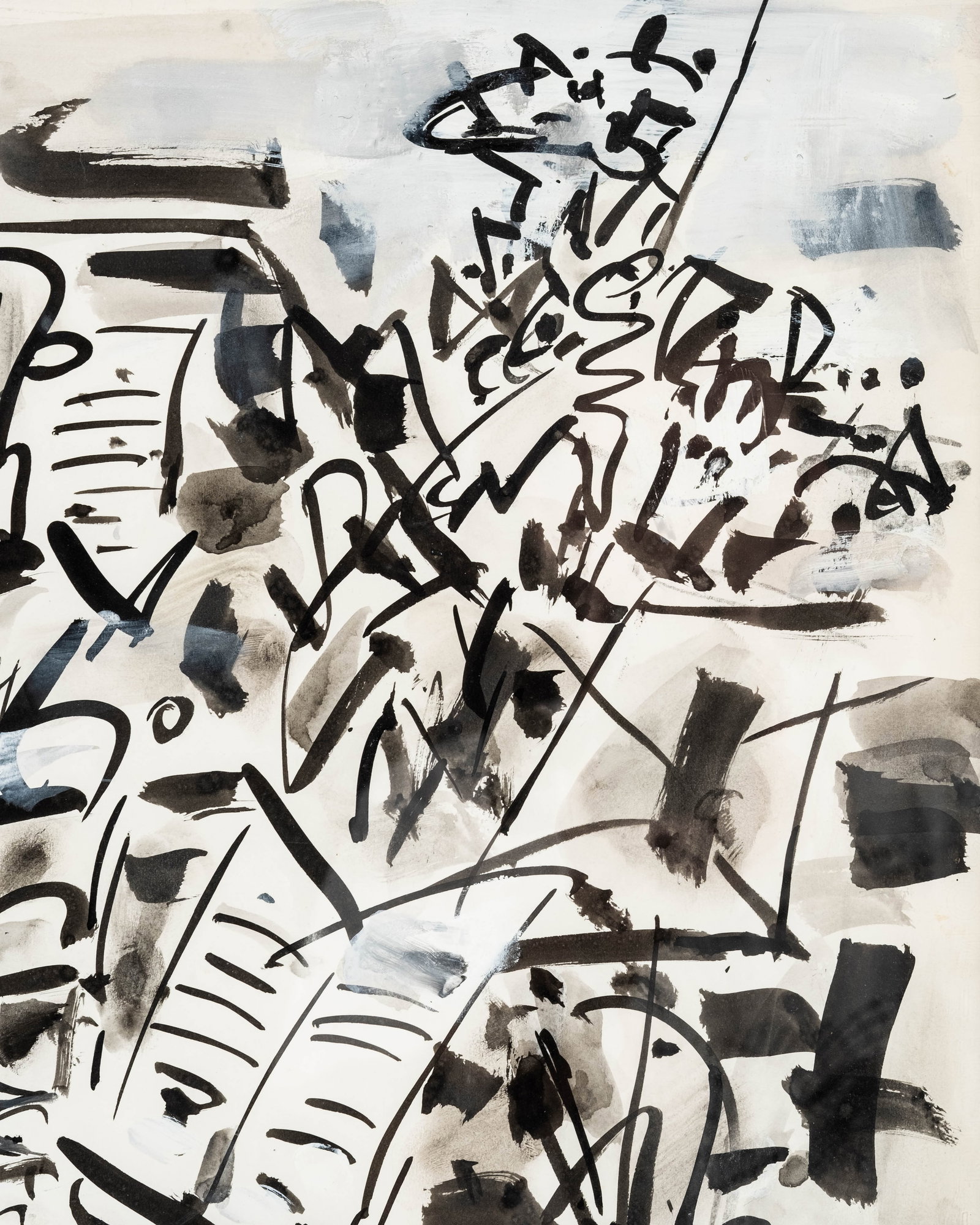 Gen Paul, Signed 'The Orchestra' Ink and Gouache Painting - 6