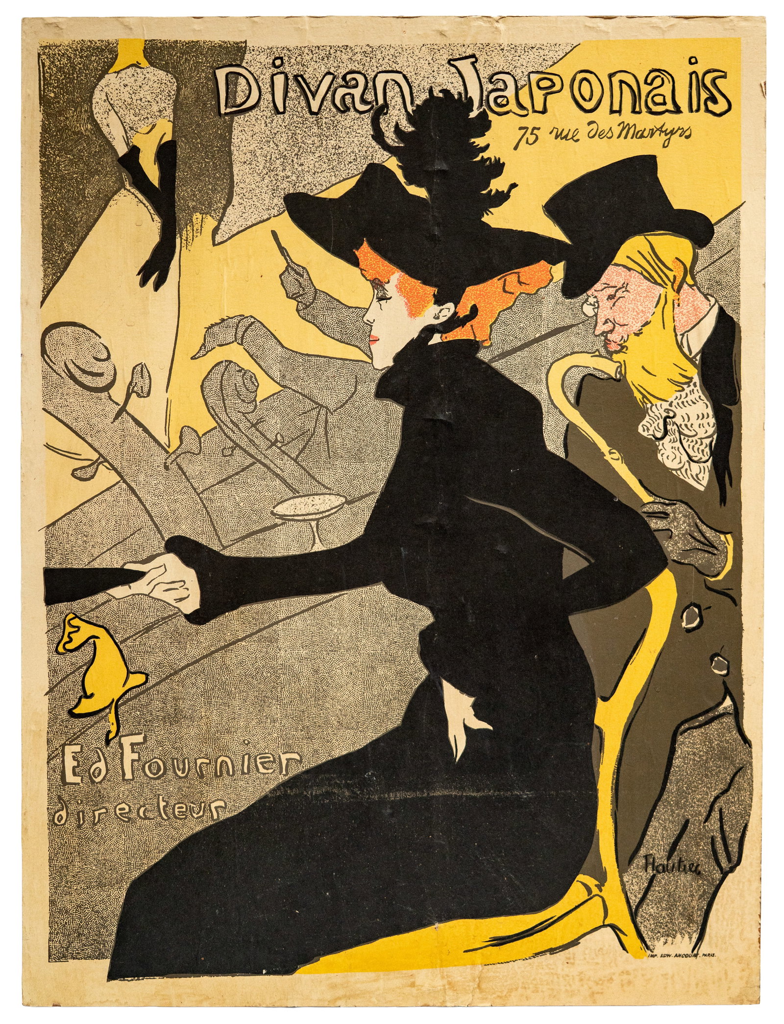 No Reserve: Henri de Toulouse-Lautrec 'Divan Japonais' Older Lithographic Poster (1 of 10)
