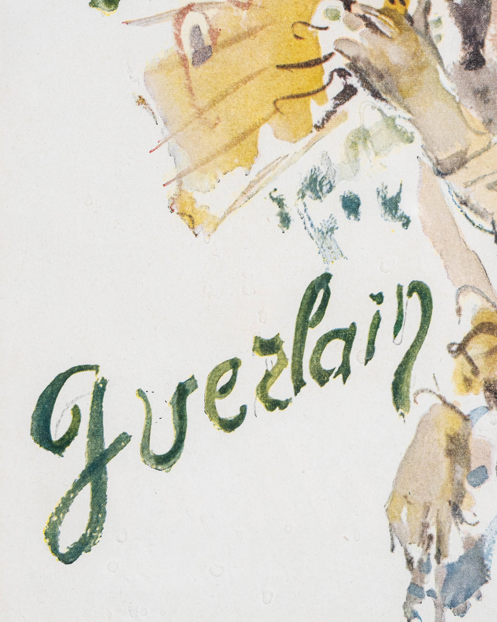 No Reserve: Christian Bérard Signed Guerlain Woman With Fan Lithograph - 5
