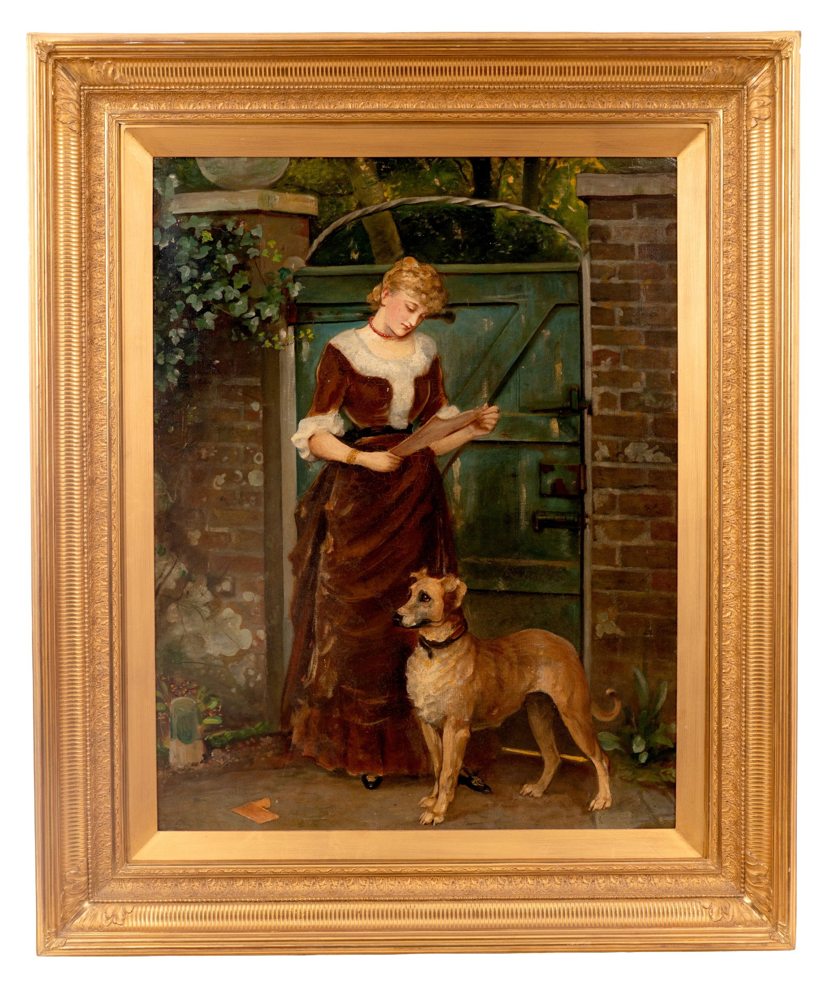 19th Century British School 'Love Letter' Oil Painting on Canvas (1 of 4)