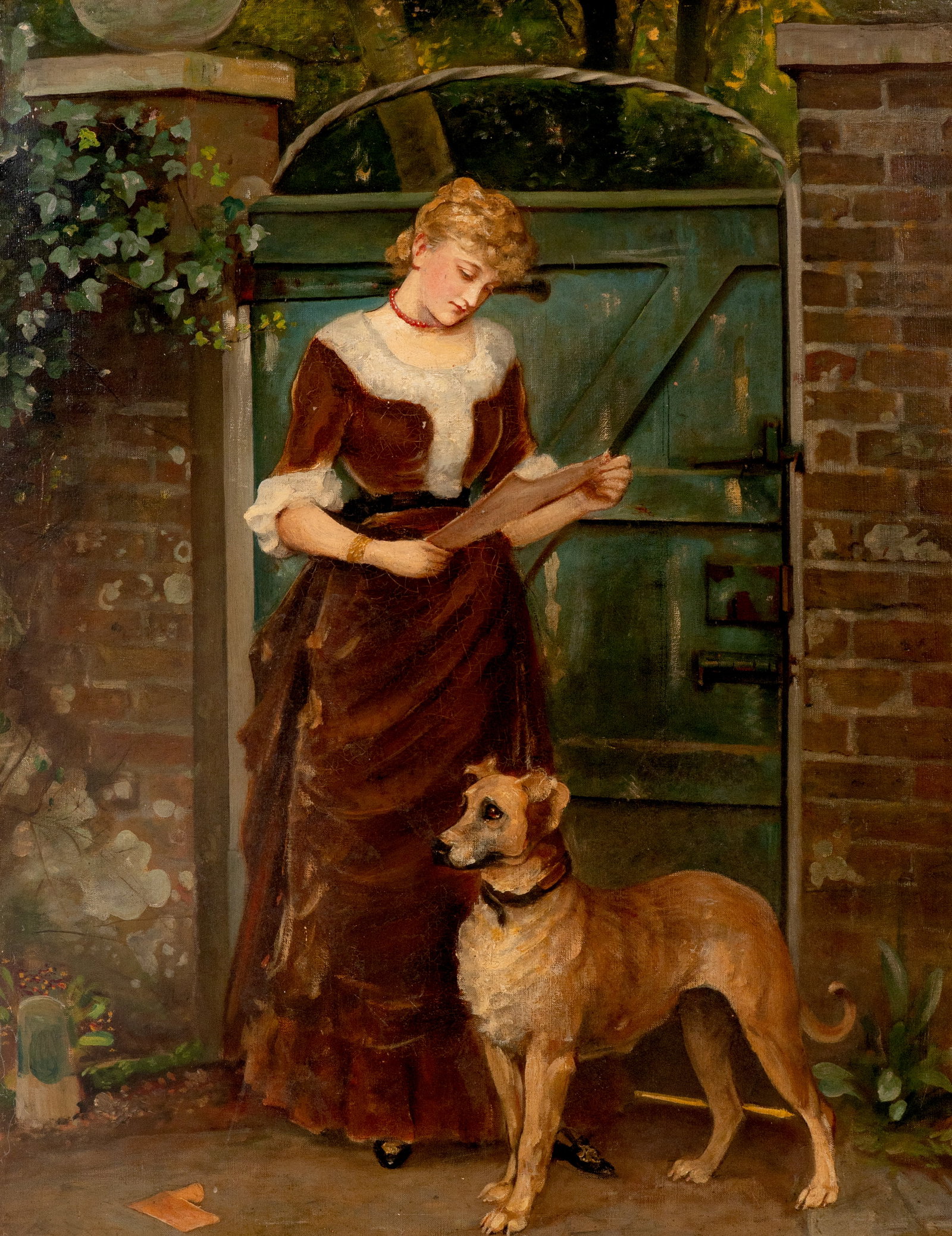 19th Century British School 'Love Letter' Oil Painting on Canvas - 2