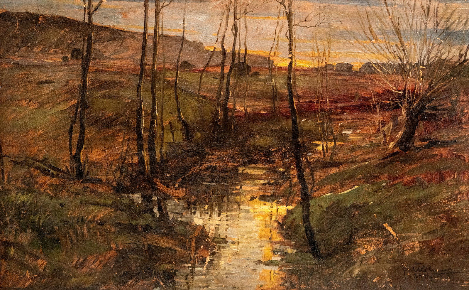No Reserve: Georg Wichmann Signed Early Spring Landscape Painting - 2