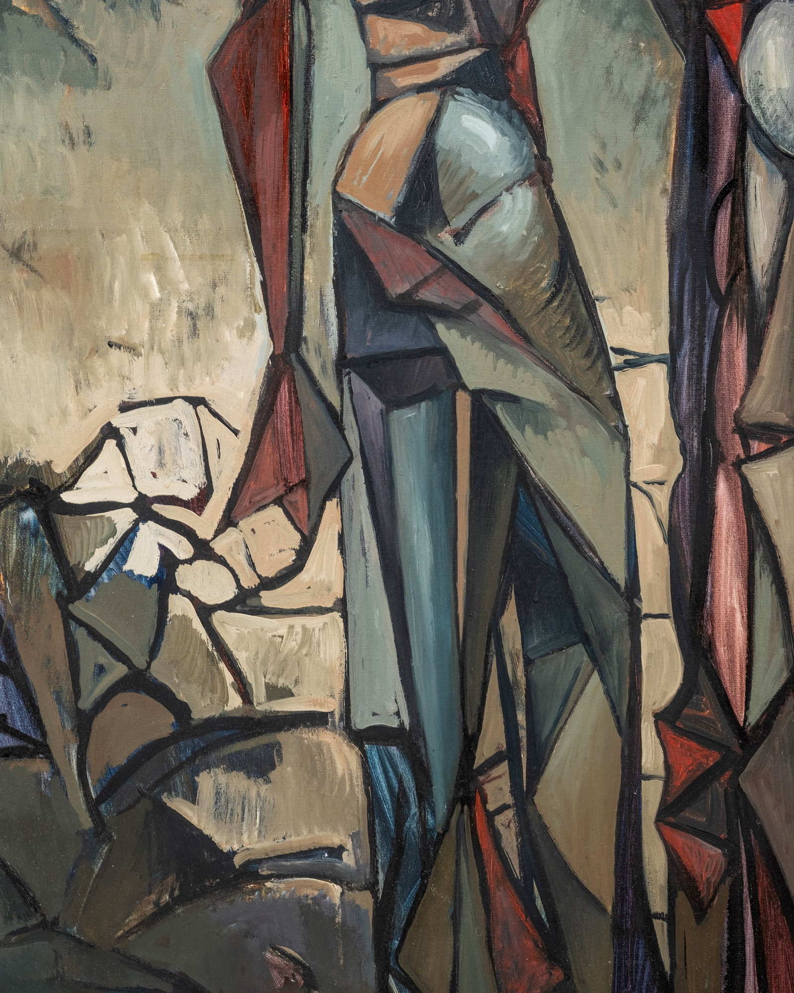 No Reserve: Petros Koufovassilis, Signed 'Forgotten Couple' Surrealist Painting, 1989 - 7