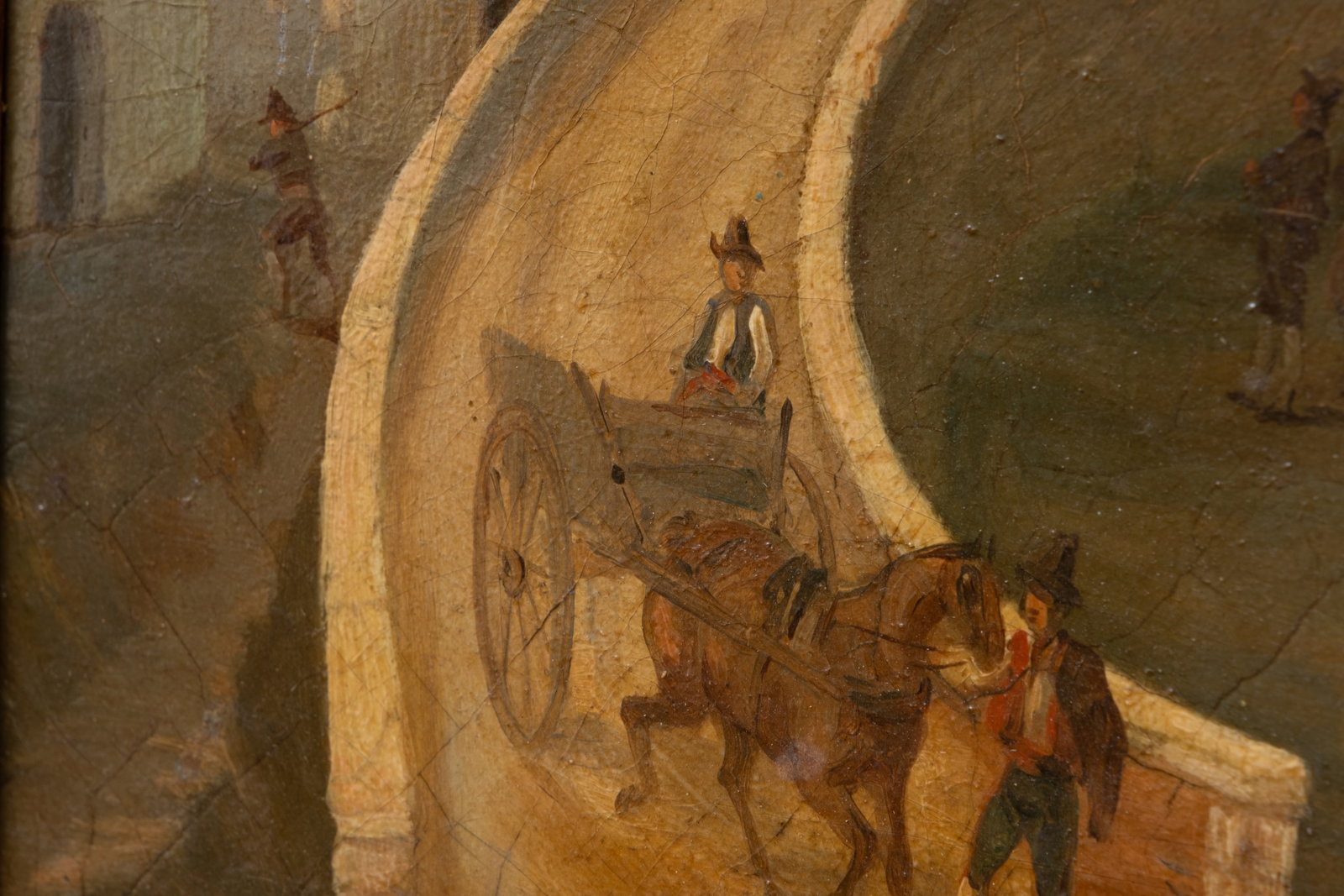 Dominique Danesi Signed Italian Piazza Oil on Canvas Painting, 1845 - 14