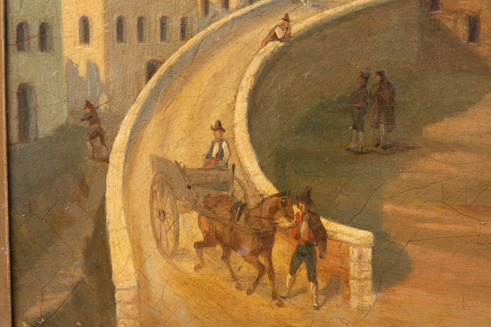 Dominique Danesi Signed Italian Piazza Oil on Canvas Painting, 1845 - 7