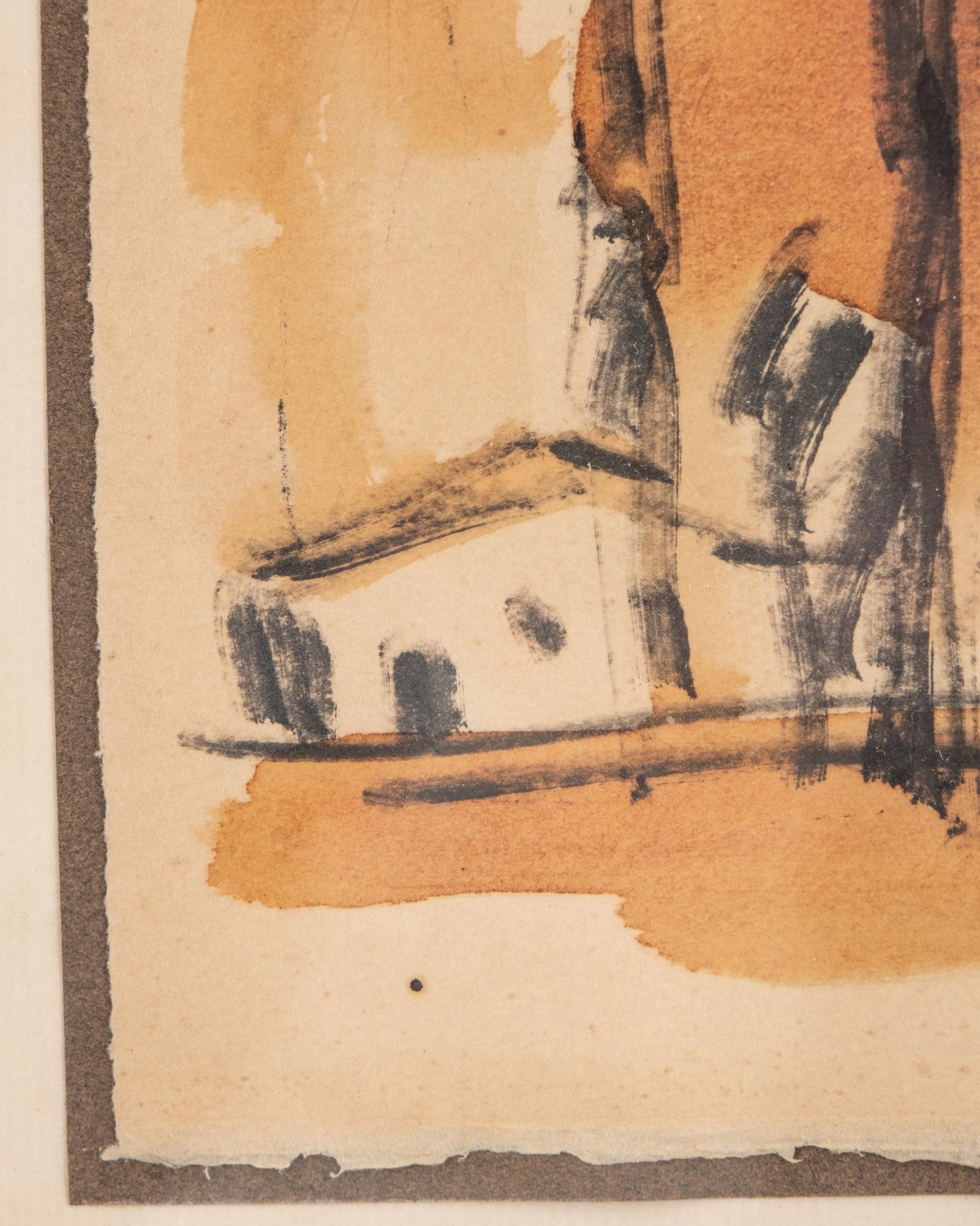 No Reserve: French work Abstract Landscape, Signed Painting on Paper, Fieullien? - 7