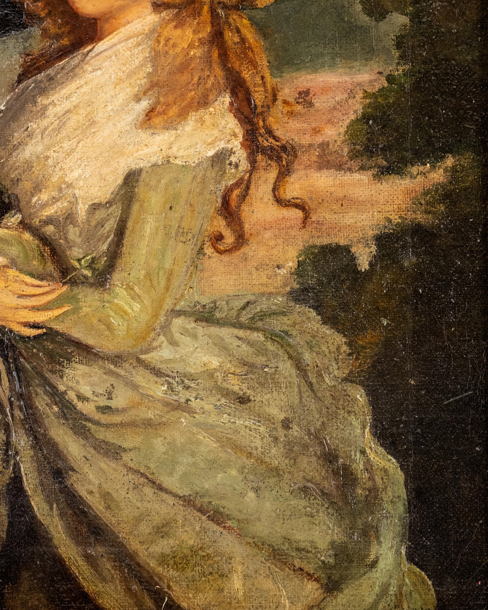 No Reserve: A. Mitchell Signed French 1912 Oil Painting, Portrait of Mme Delfino - 7