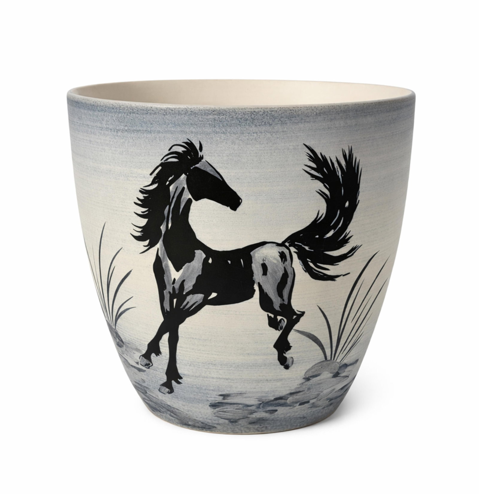 Sevres Signed Fine Mid Century Hand Painted Large Planter/Vase by Milet - 2