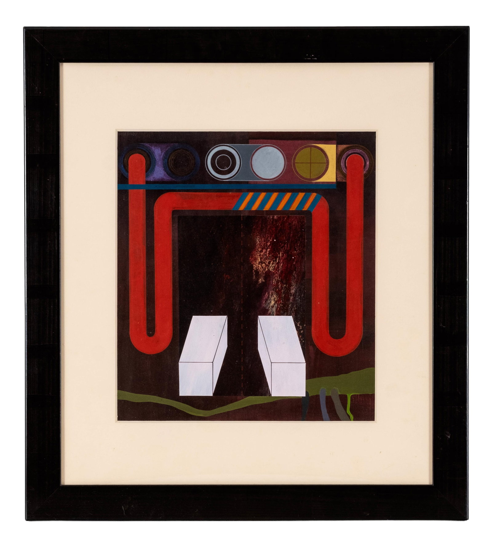 No Reserve: Signed Geometric Abstract Painting (1 of 8)
