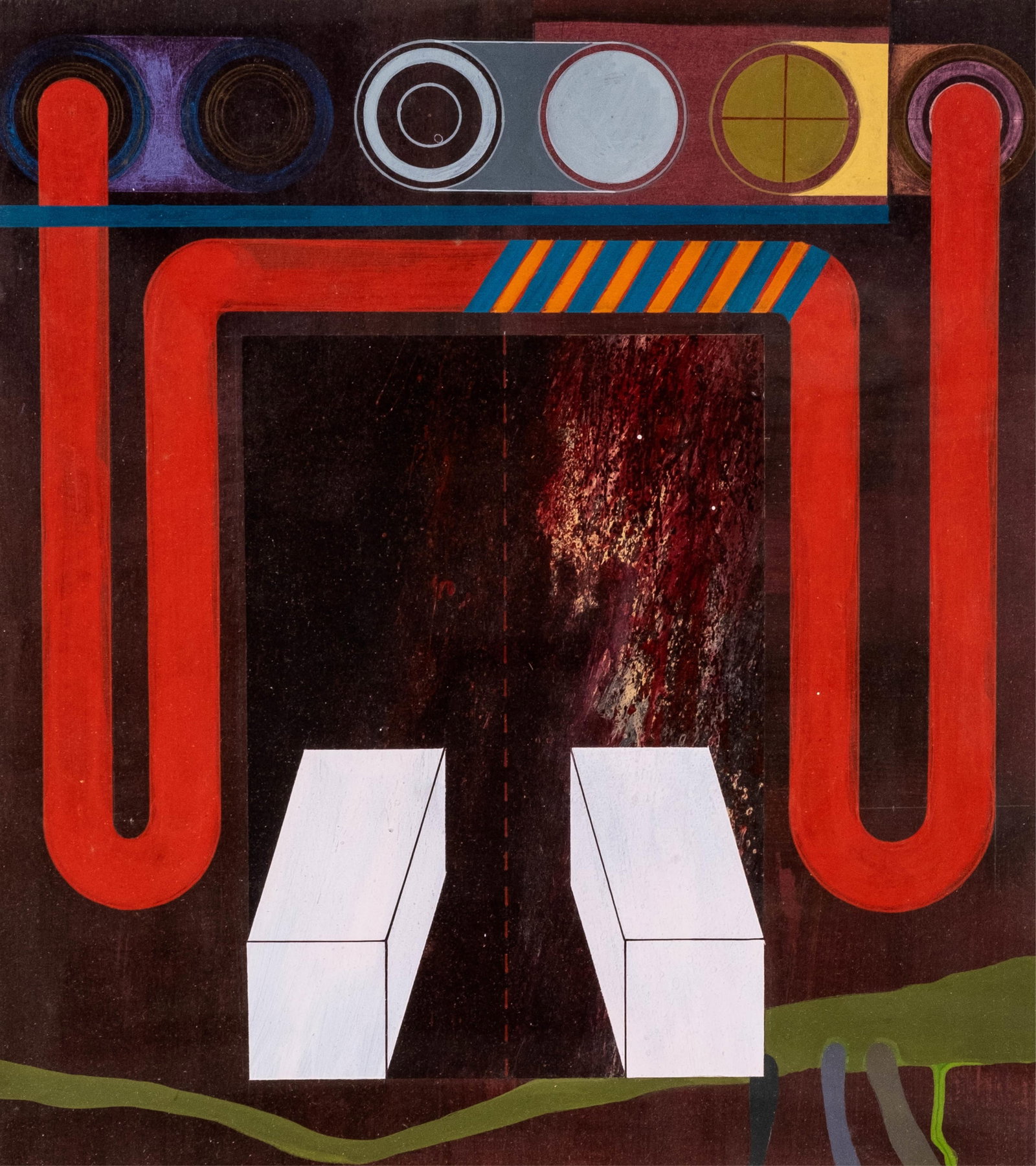 No Reserve: Signed Geometric Abstract Painting - 2