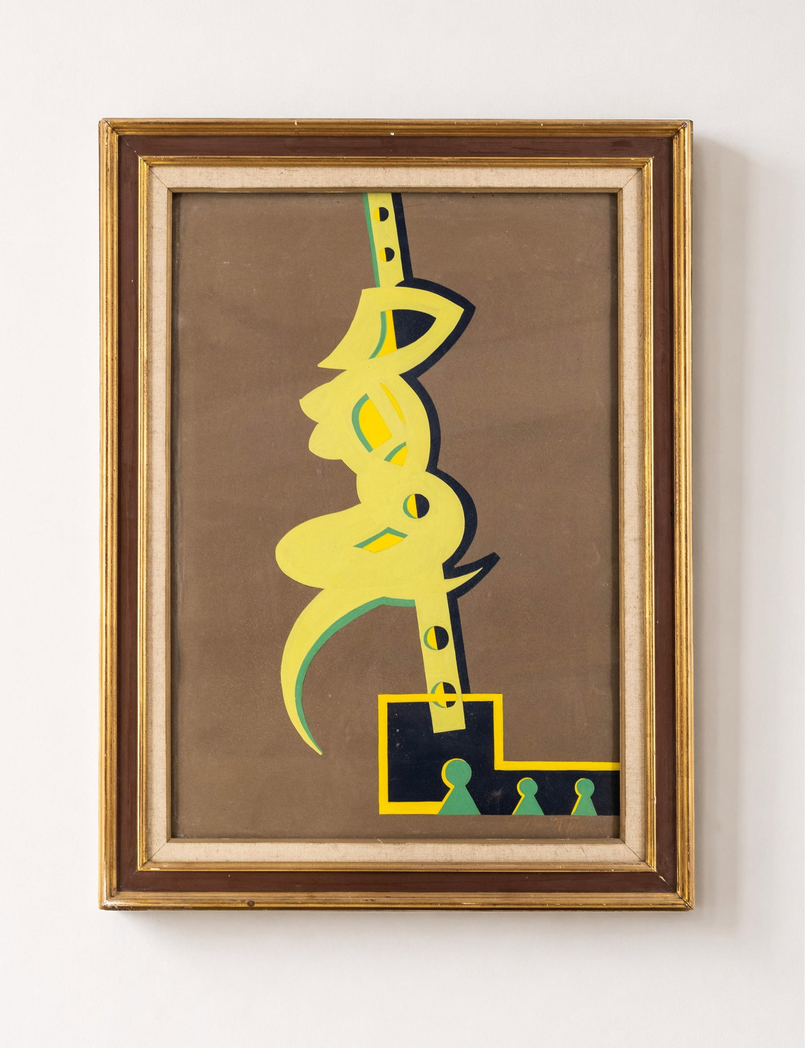 No Reserve: Signed Gouache Abstract Modernist Composition Painting (1 of 9)