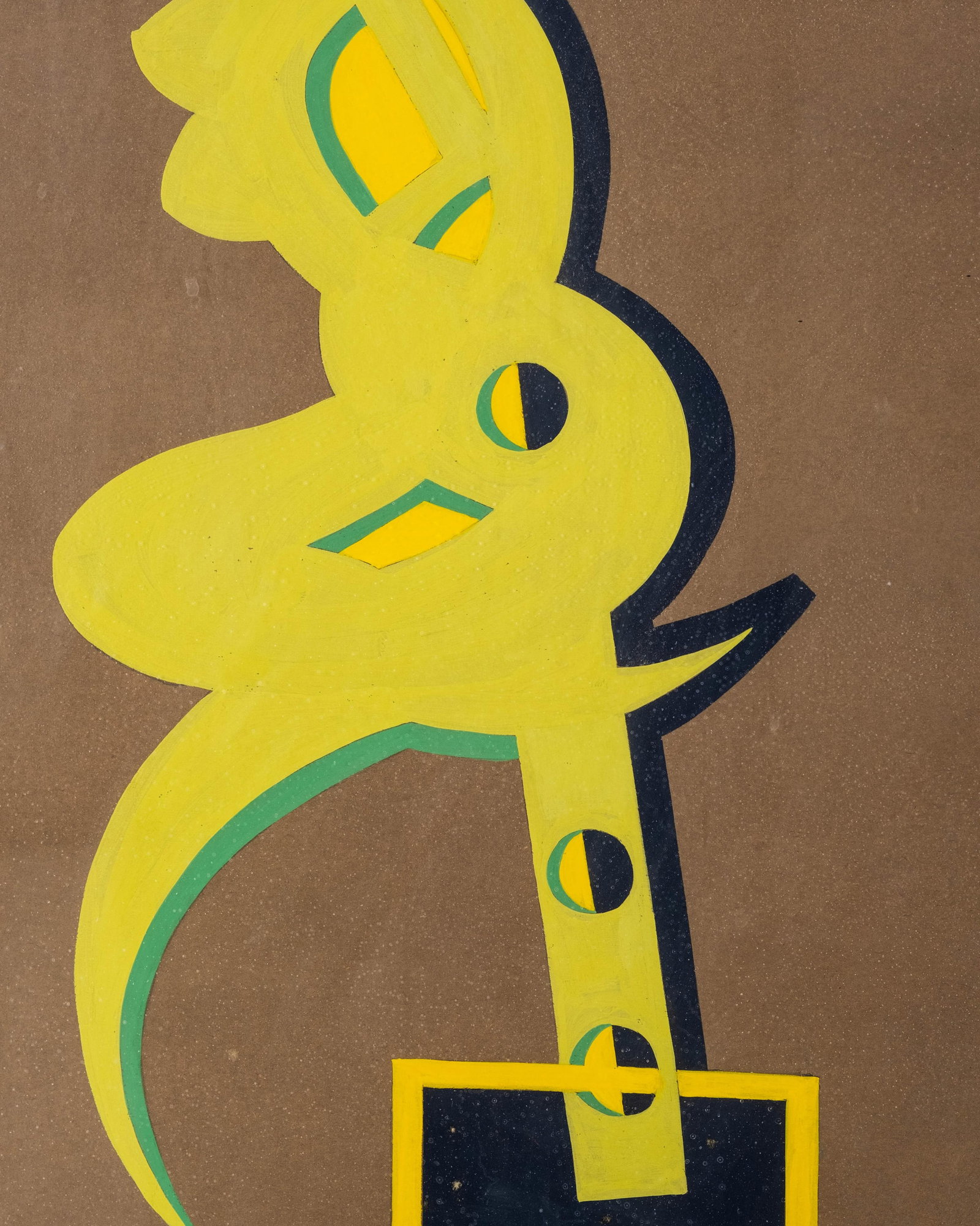 No Reserve: Signed Gouache Abstract Modernist Composition Painting - 7