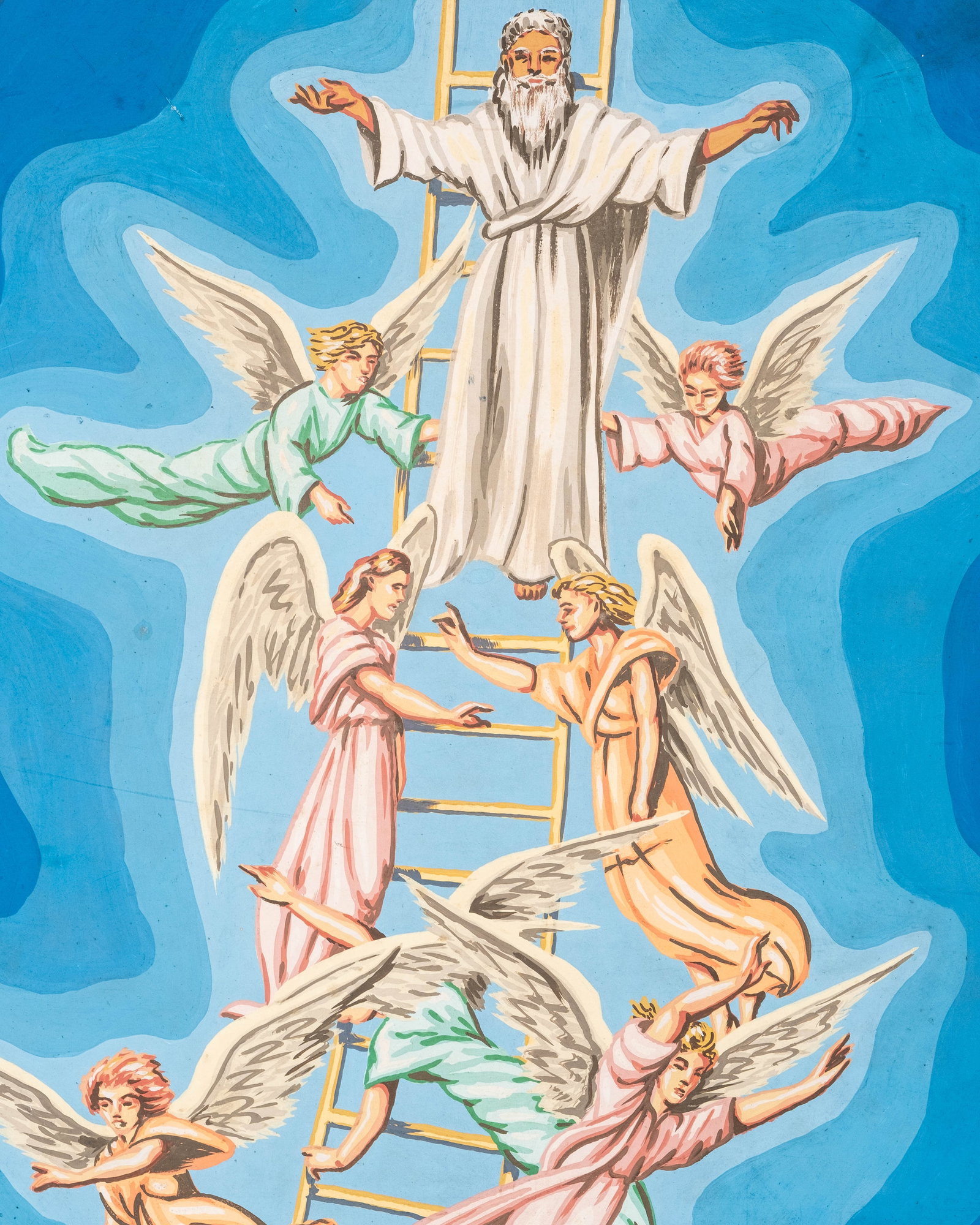 No Reserve: William Patton Brown Signed 'Jacob's Ladder' Biblical Painting, 1950 - 5