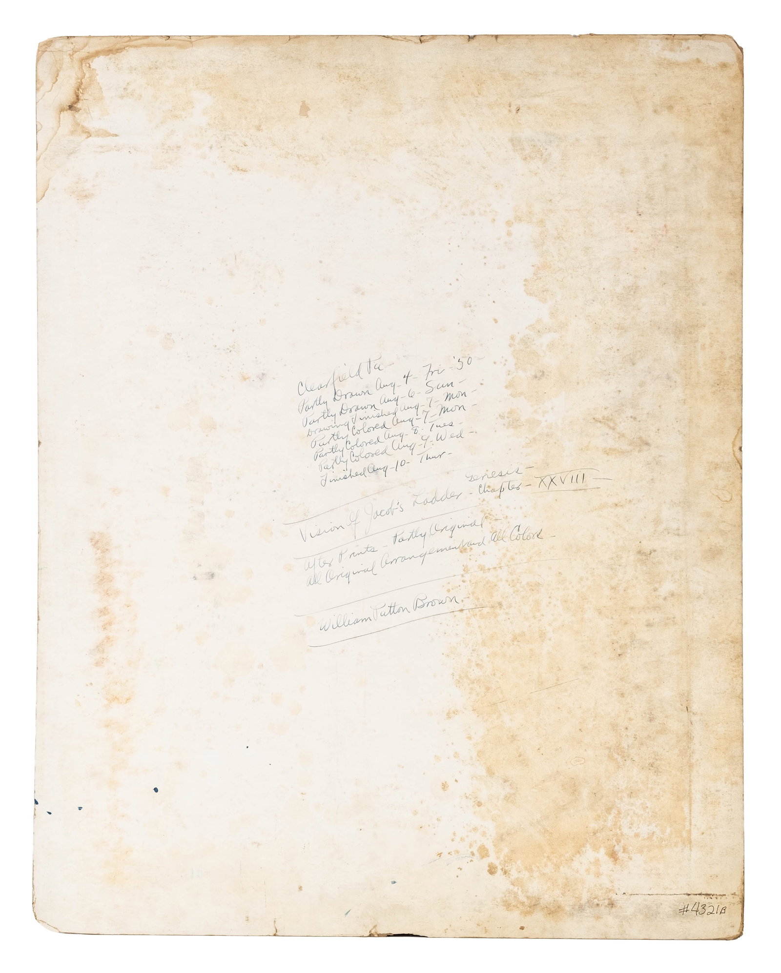 No Reserve: William Patton Brown Signed 'Jacob's Ladder' Biblical Painting, 1950 - 8