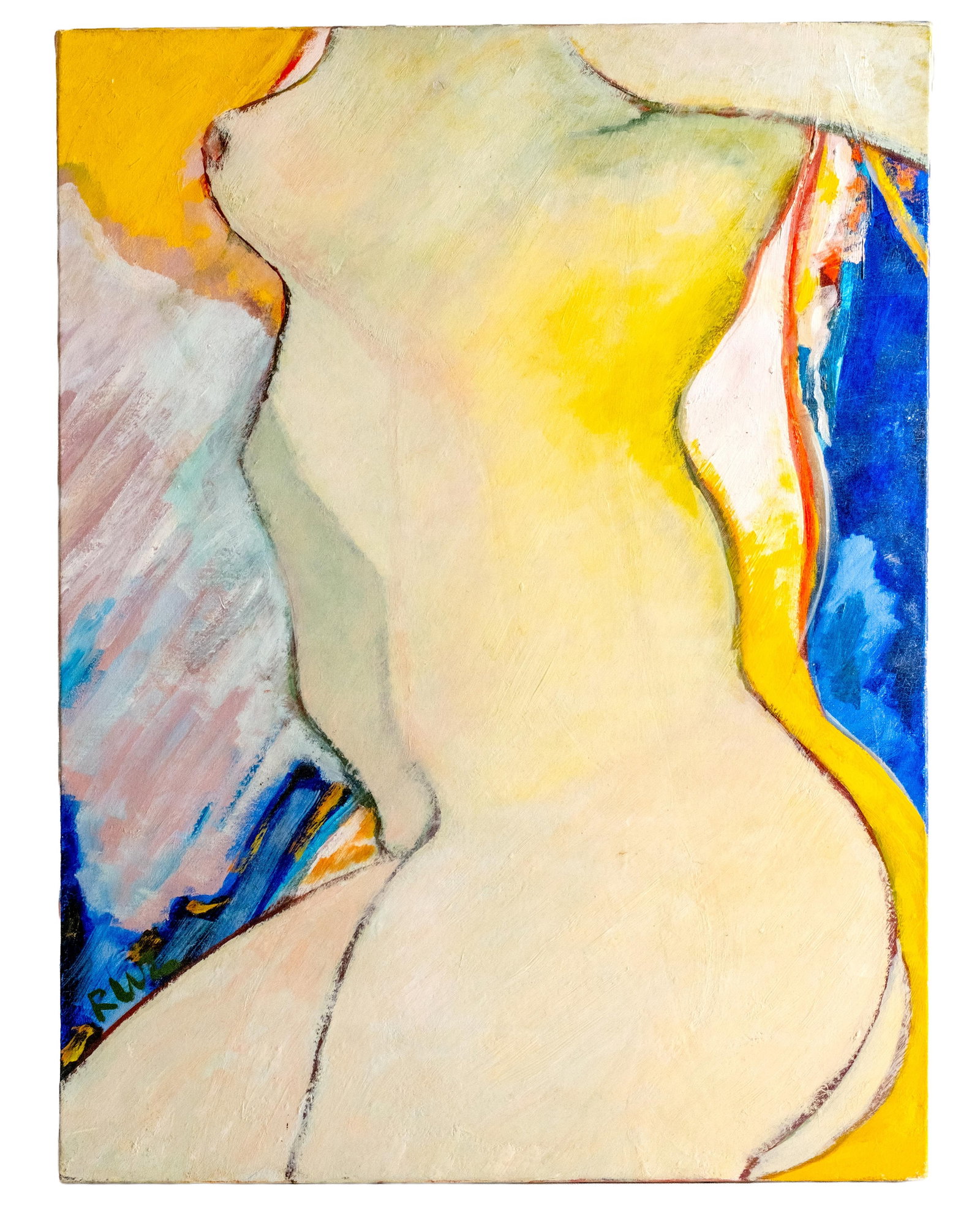 No Reserve: Signed RWL Contemporary Figural Nude Oil On Canvas Painting, 1986 - 5