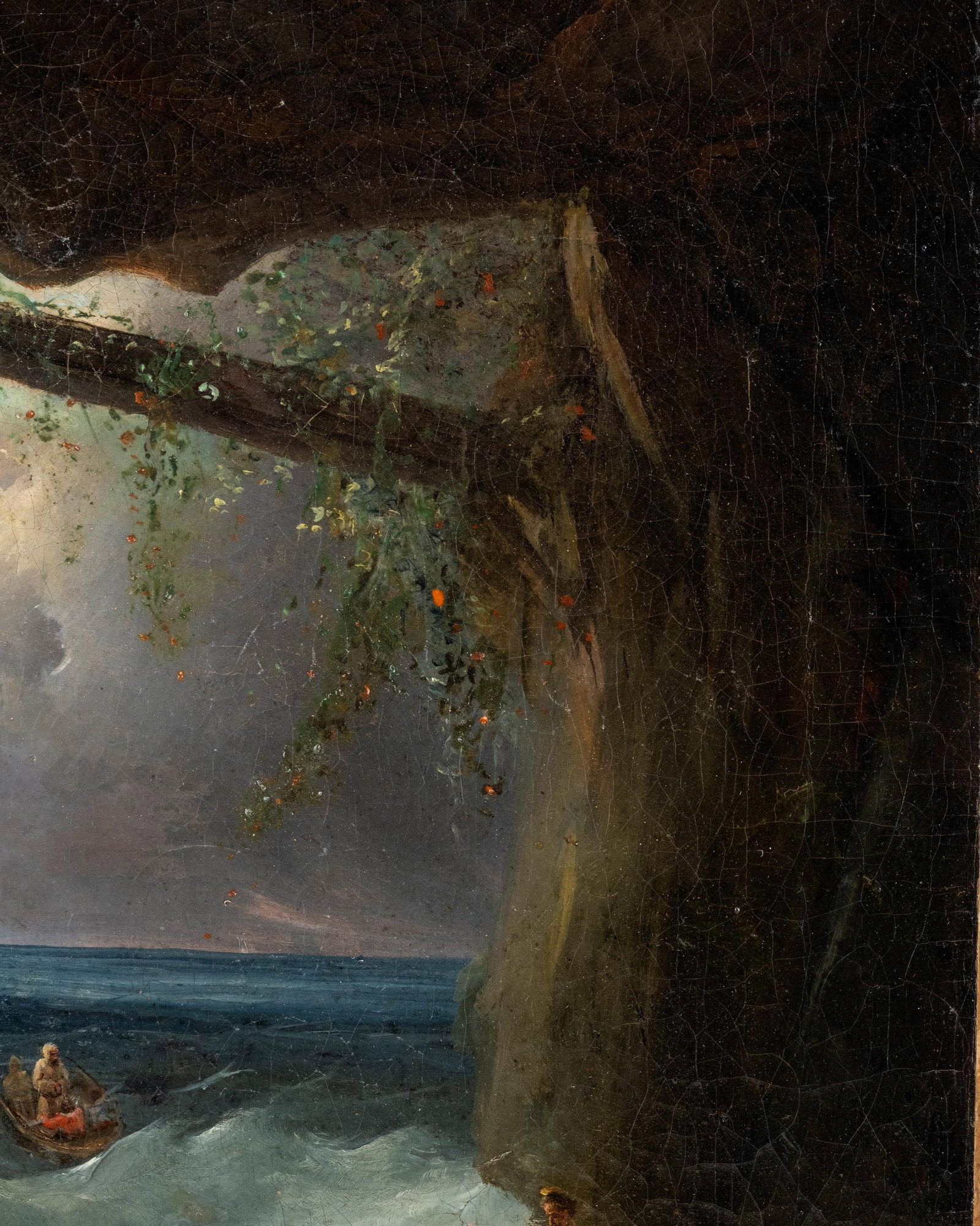 French School The Cave Of The Shipwrecked Oil Painting, Mid 19th Century - 5