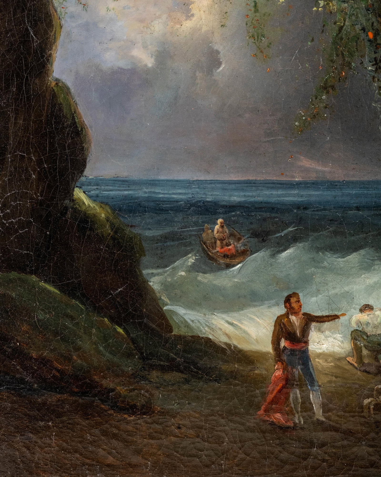 French School The Cave Of The Shipwrecked Oil Painting, Mid 19th Century - 6