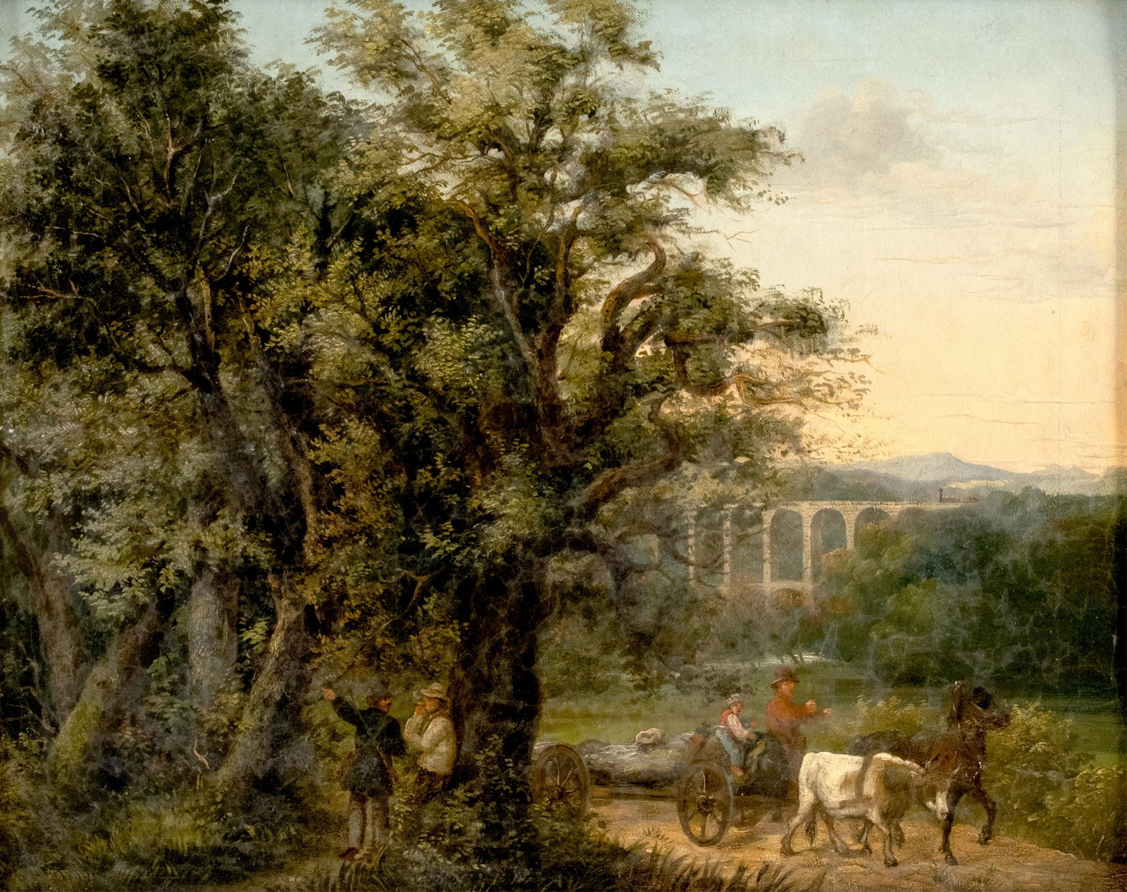 No Reserve: Continental 19th Century Pastoral Landscape Oil on Canvas Painting - 2