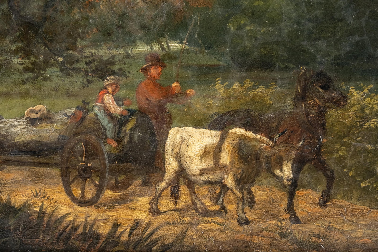 No Reserve: Continental 19th Century Pastoral Landscape Oil on Canvas Painting - 4