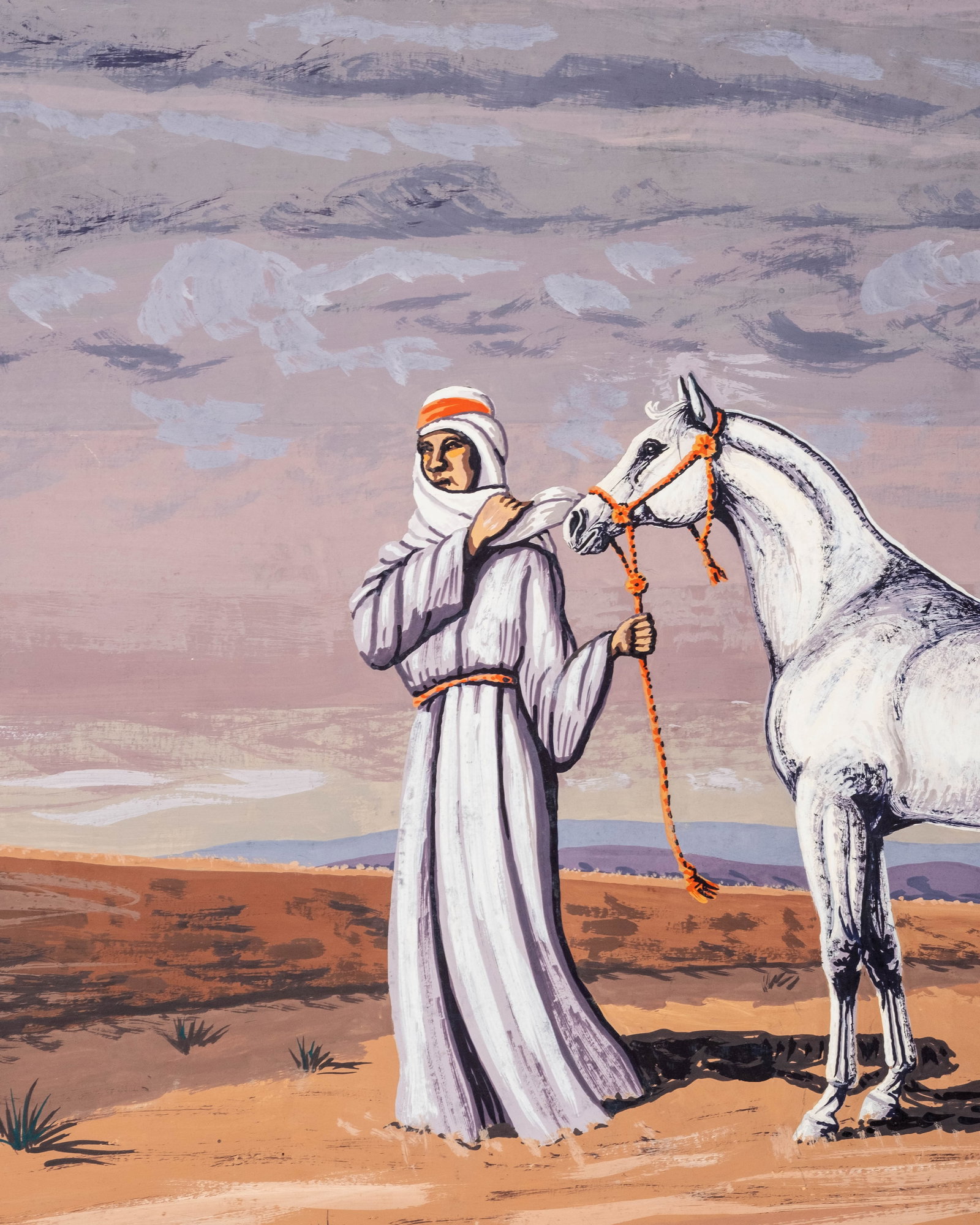No Reserve: William Patton Brown Monogrammed Mid-Century Painting, Possibly Lawrence of Arabia - 5