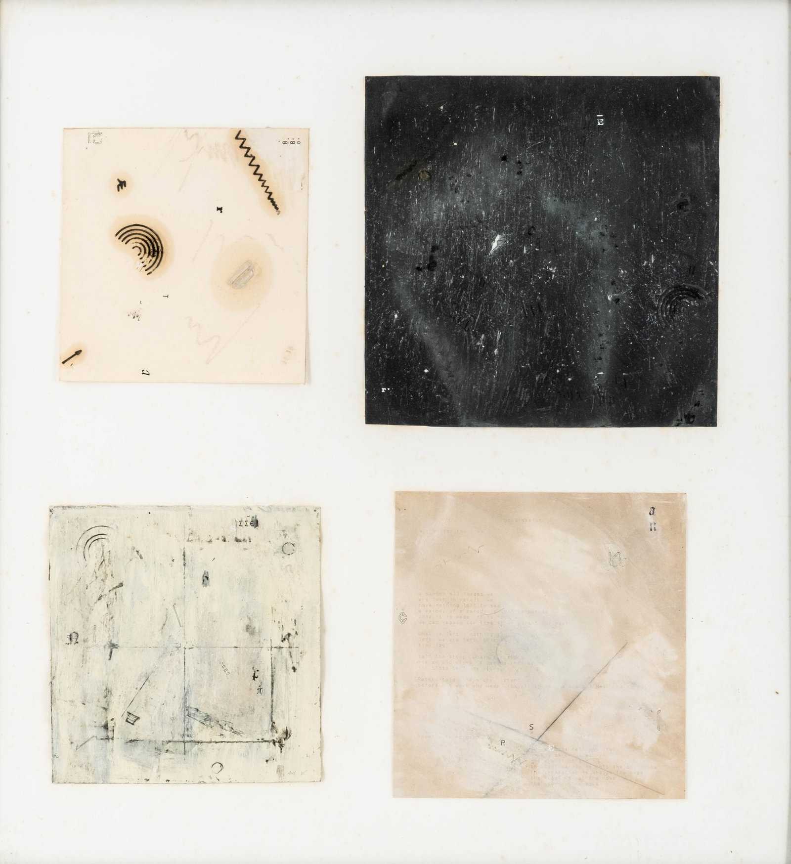 No Reserve: Four Unidentified Artist Abstract Mixed Media Works on Paper (1 of 8)