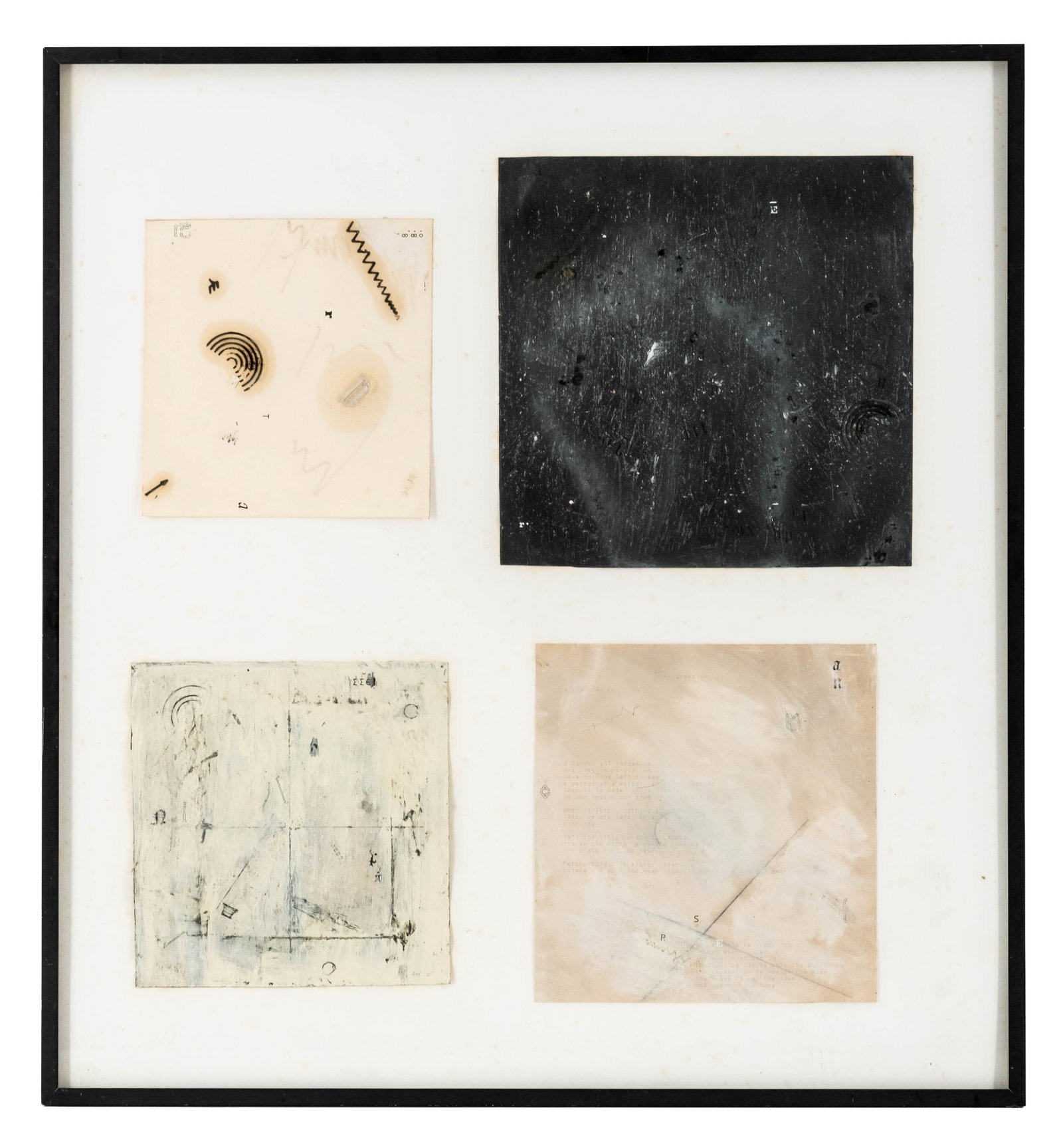 No Reserve: Four Unidentified Artist Abstract Mixed Media Works on Paper - 3