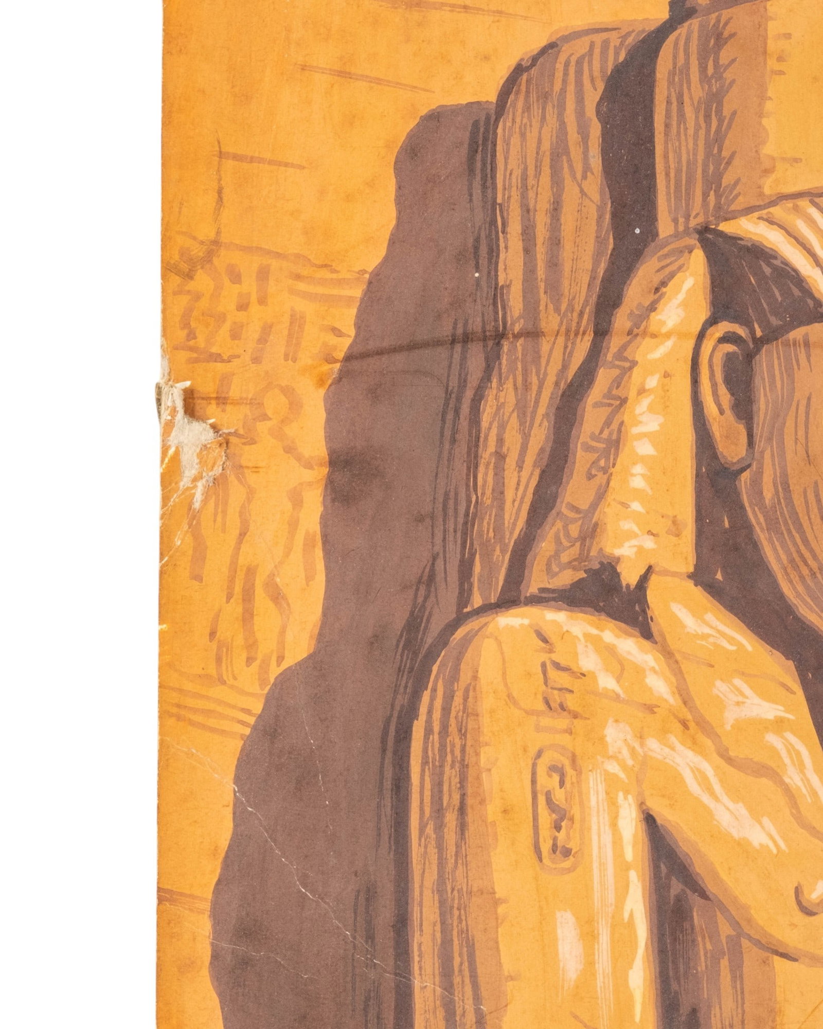 No Reserve: William Patton Brown Signed 1957 'Serafix' Arabian Horse at Abu Simbel Painting - 8