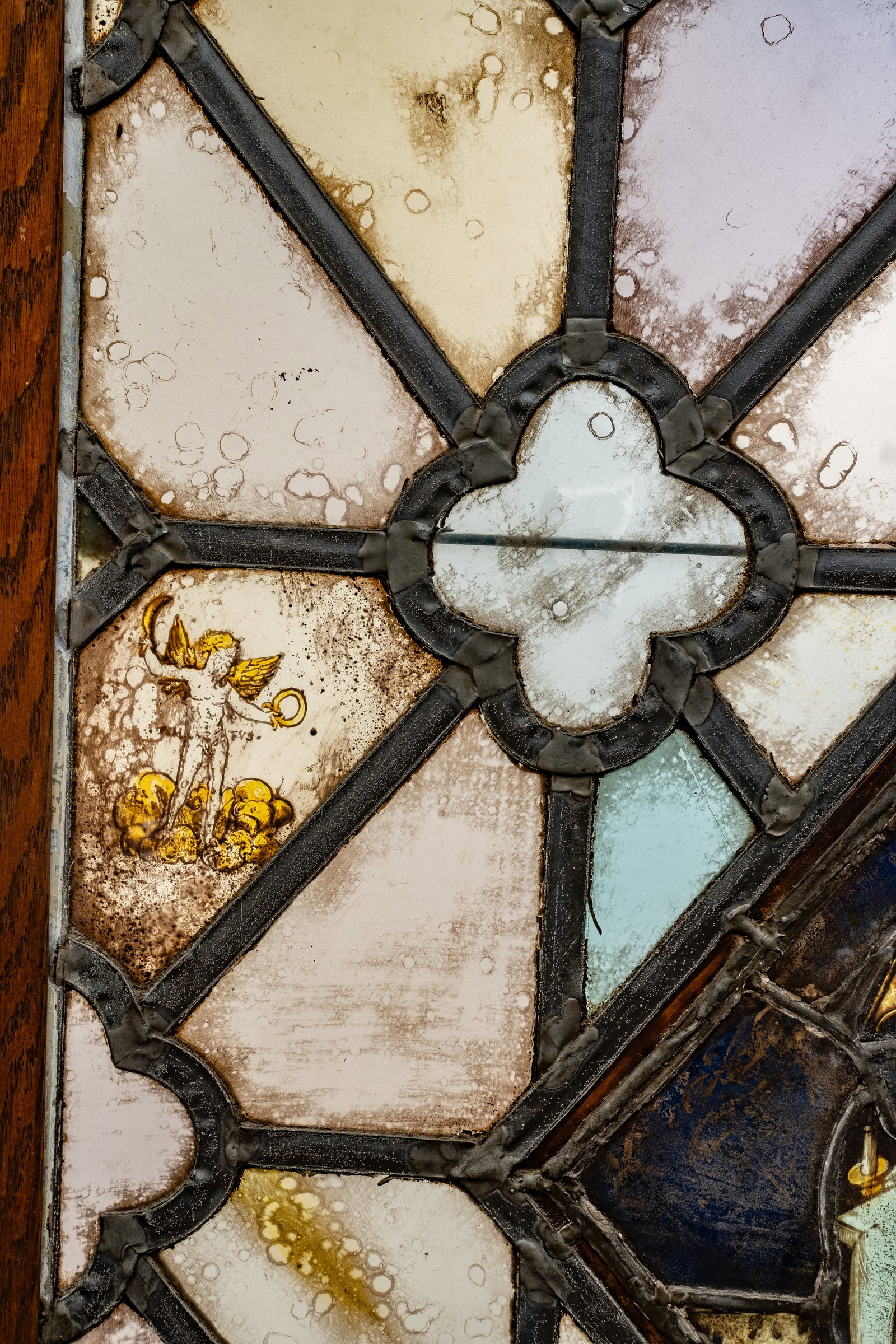 No Reserve: Pair Antique Gothic Stained & Leaded Glass Windows, 19th Century - 10