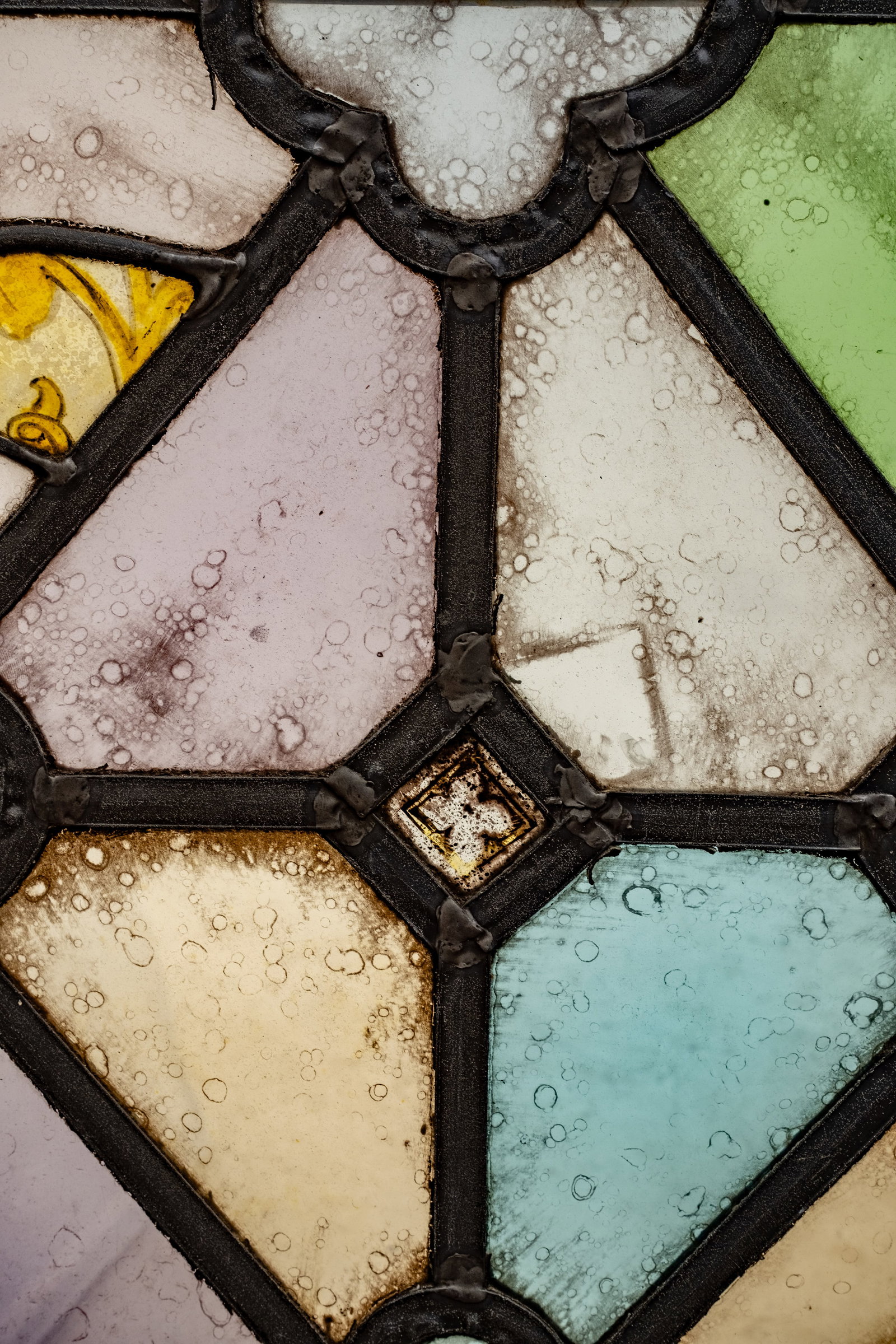 No Reserve: Pair Antique Gothic Stained & Leaded Glass Windows, 19th Century - 5
