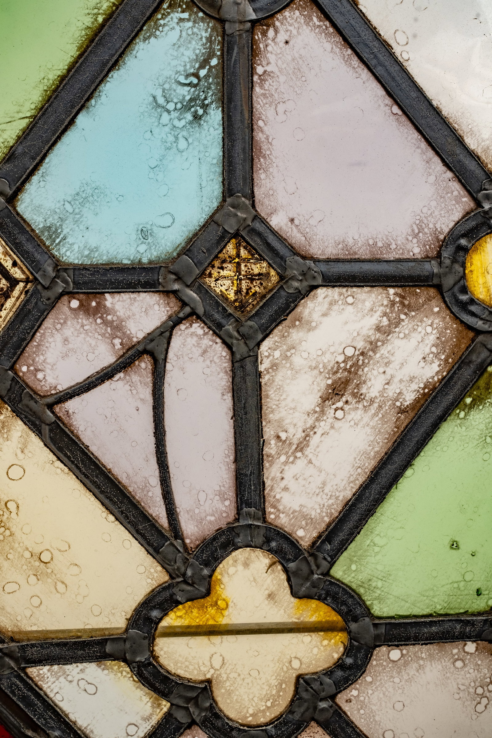 No Reserve: Pair Antique Gothic Stained & Leaded Glass Windows, 19th Century - 6