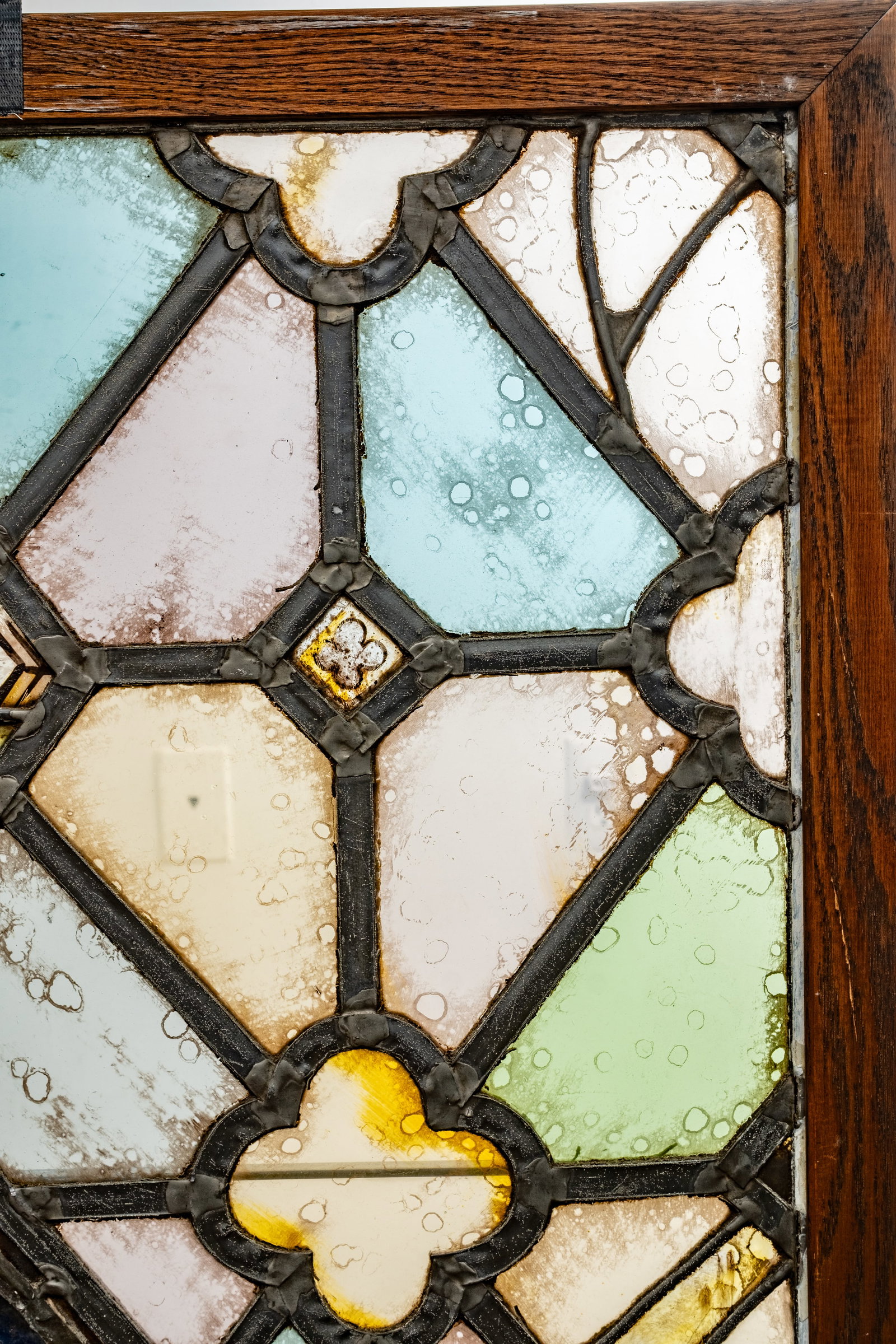 No Reserve: Pair Antique Gothic Stained & Leaded Glass Windows, 19th Century - 8