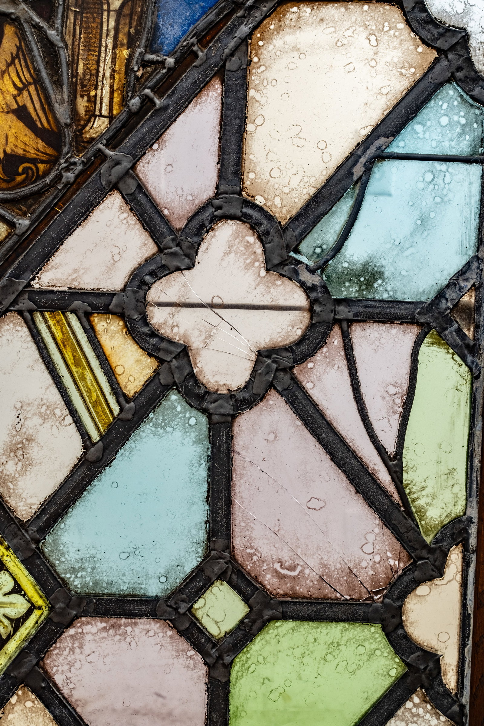 No Reserve: Pair Antique Gothic Stained & Leaded Glass Windows, 19th Century - 5