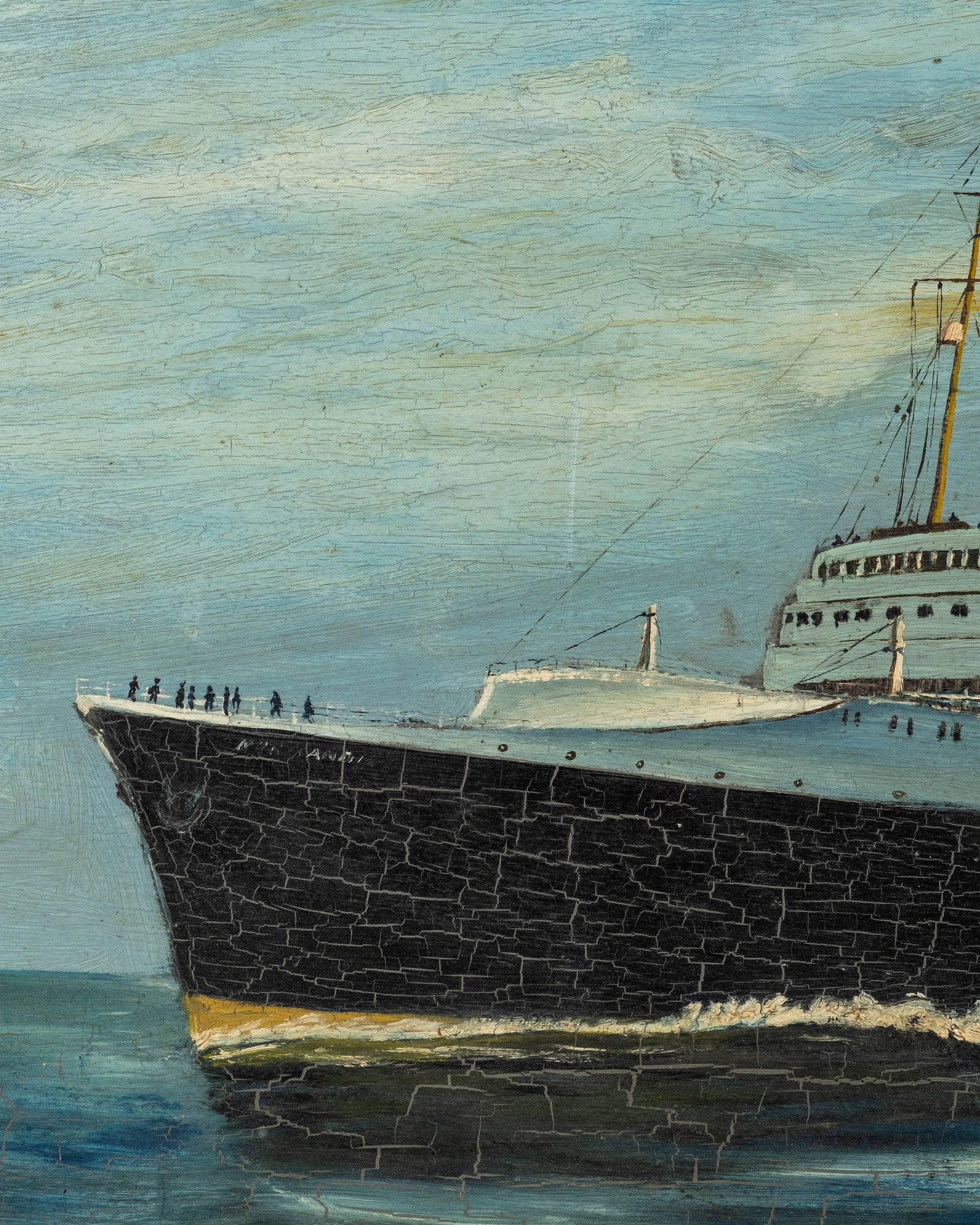 No Reserve: Blasco Fernand, Signed SS Normandie Ocean Liner Painting - 5